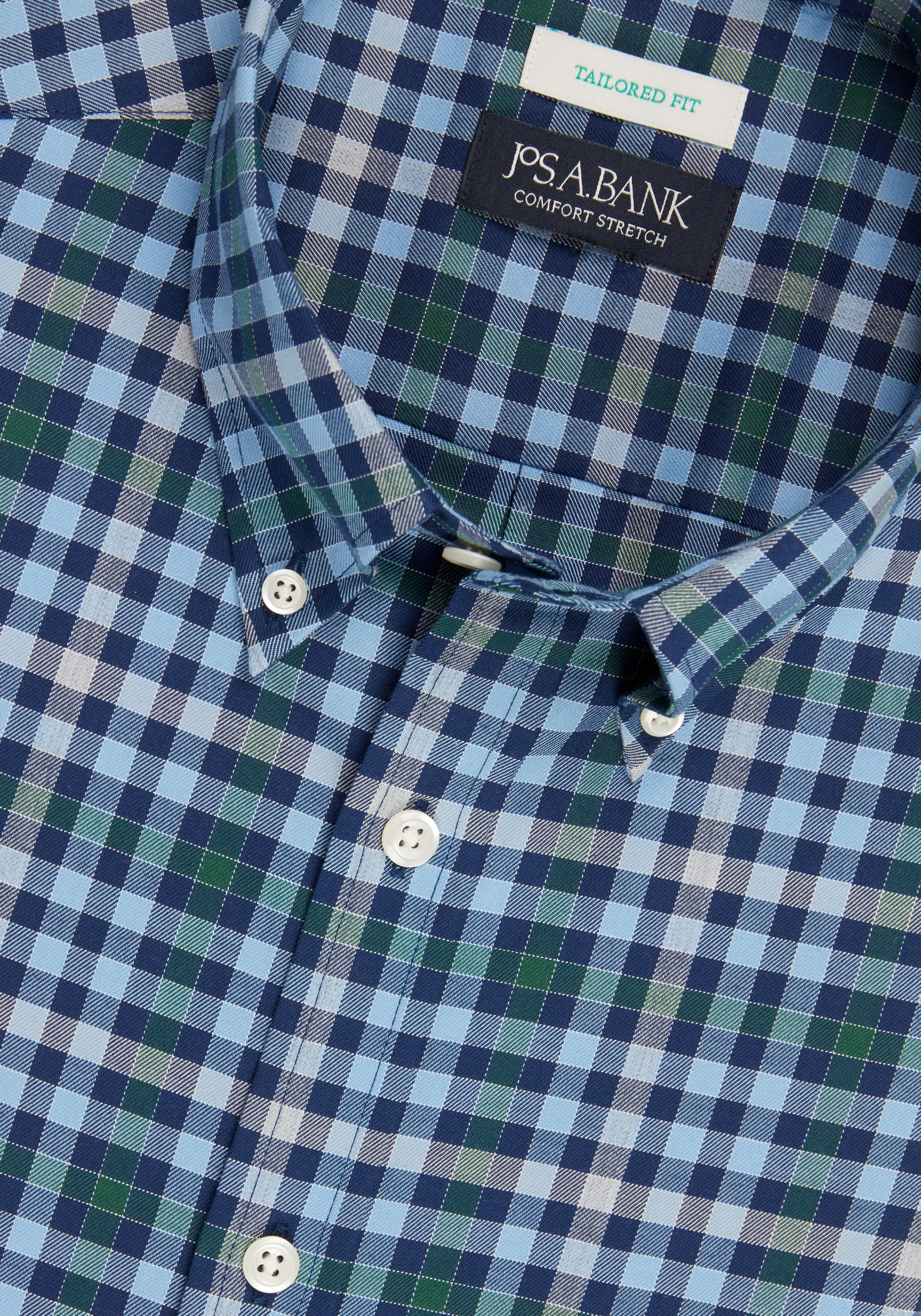 Jos. A. Bank Tailored Fit Large Picnic Check Sportshirt - Big & Tall CLEARANCE