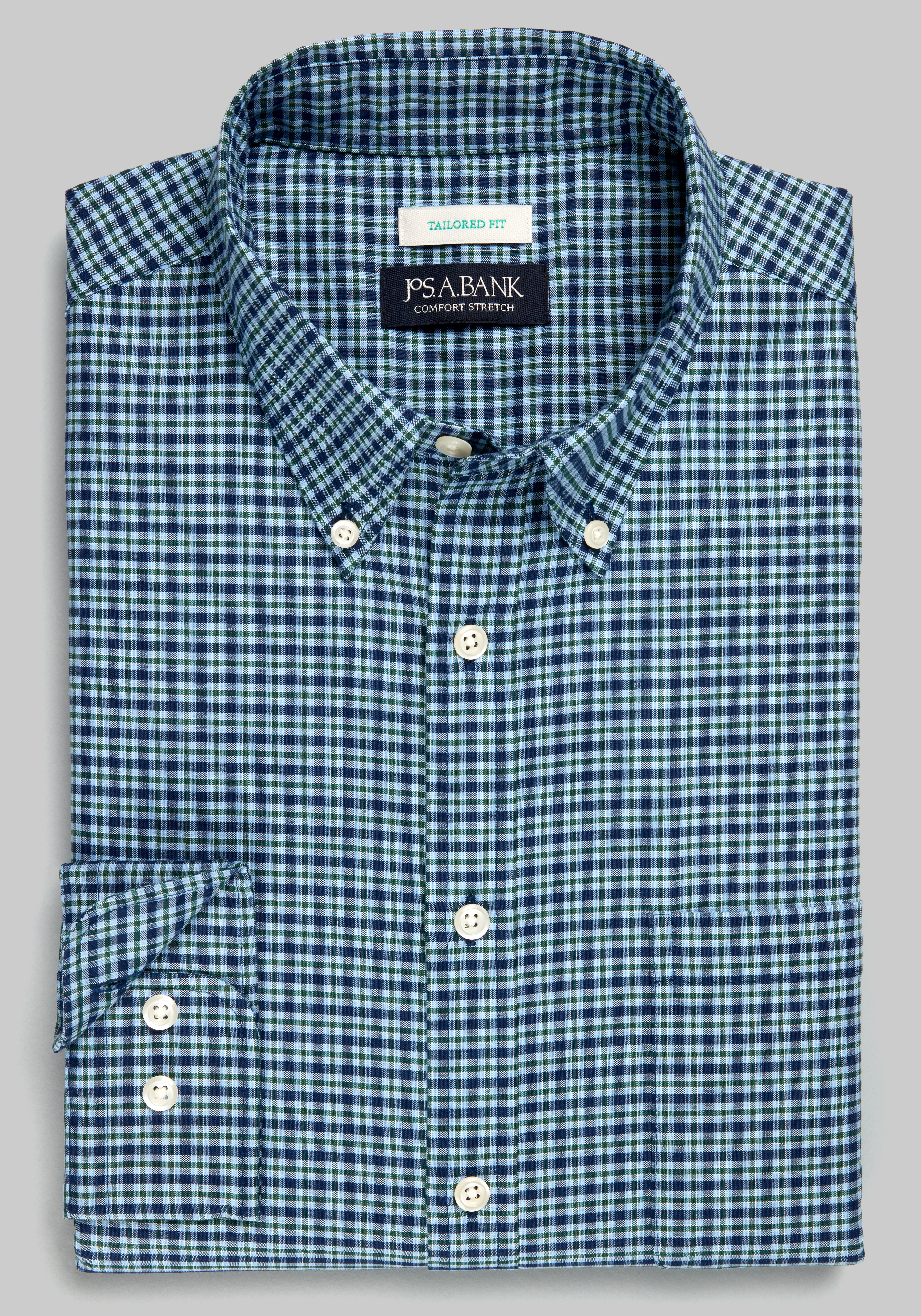 Men's FLYOUT_CATEGORY, Jos. A. Bank Tailored Fit Small Classic Check Sportshirt -Big & Tall - Jos A Bank