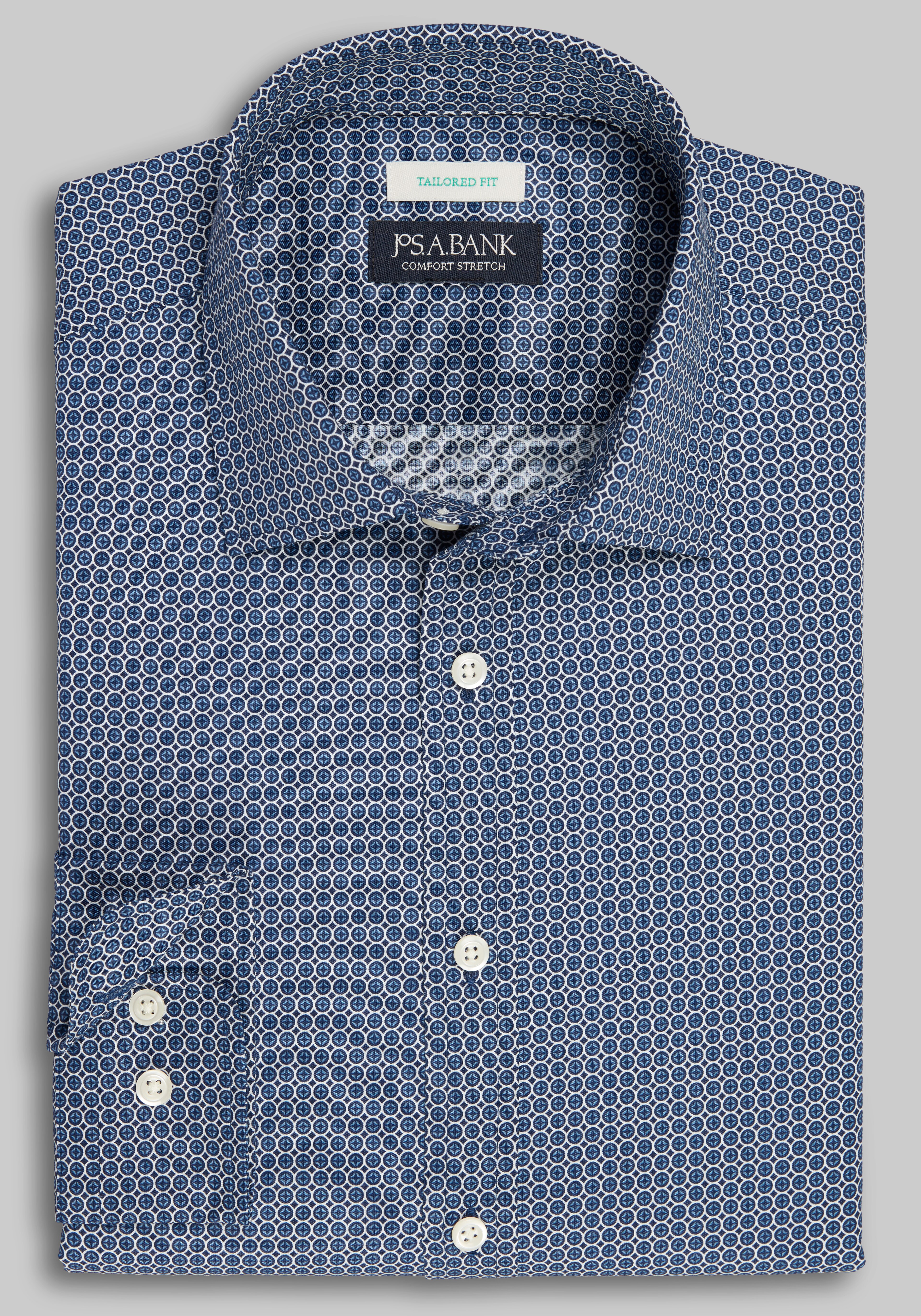 Jos. A. Bank Tailored Fit Stacked Circles Button Up Shirt CLEARANCE