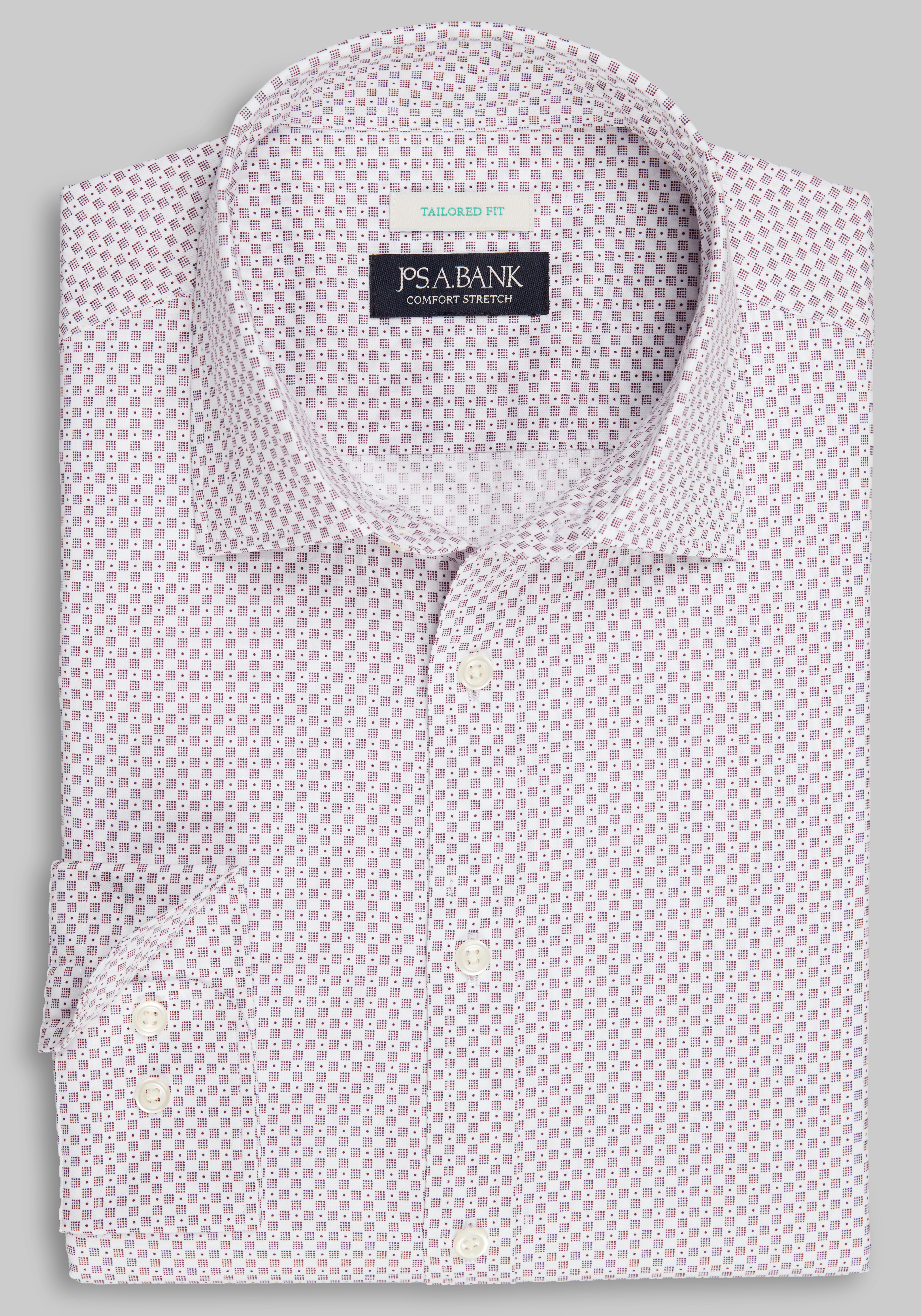 Jos. A. Bank Tailored Fit Boxed Dots Sportshirt - Big & Tall