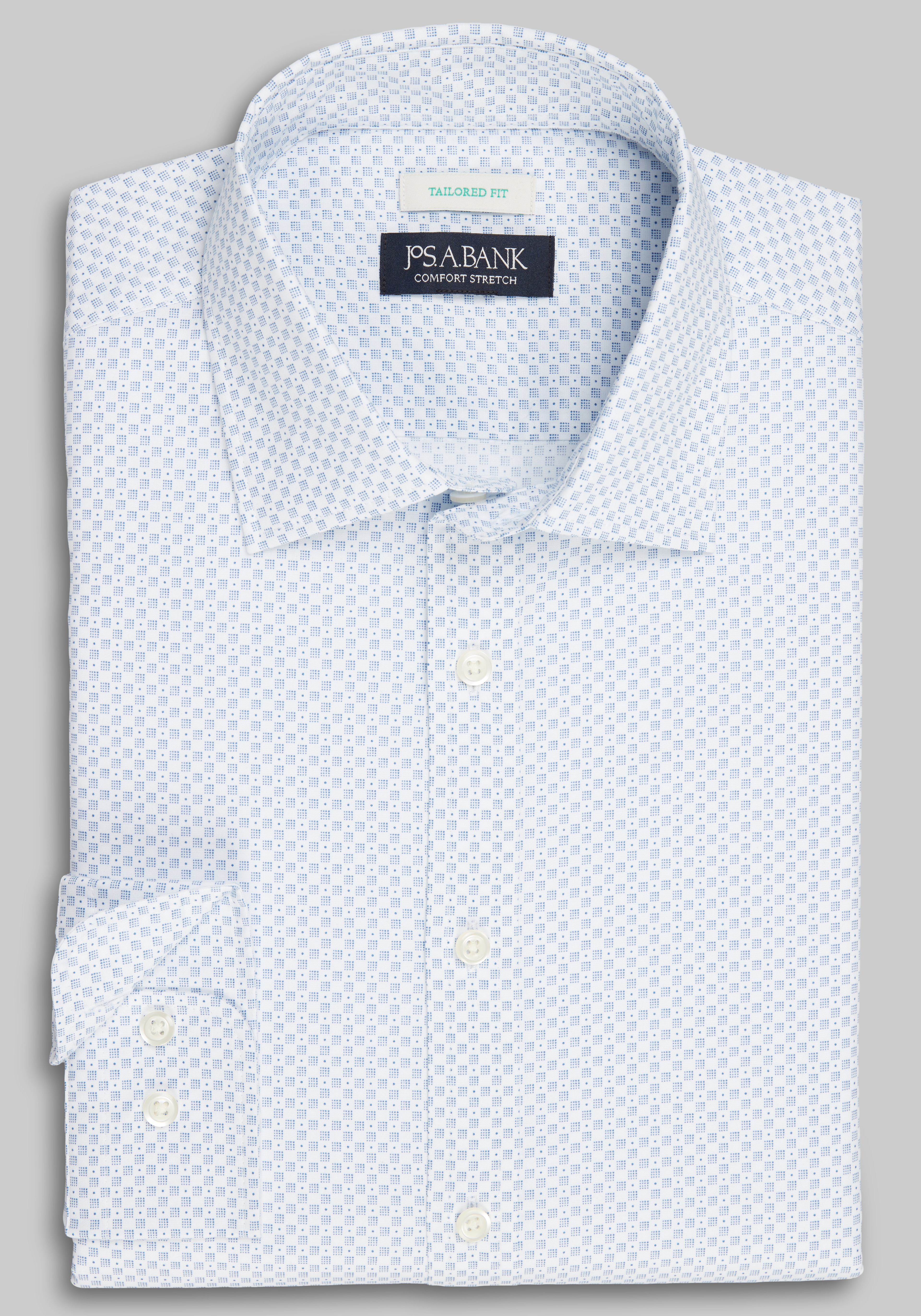 Jos. A. Bank Tailored Fit Boxed Dots Button Up Shirt CLEARANCE