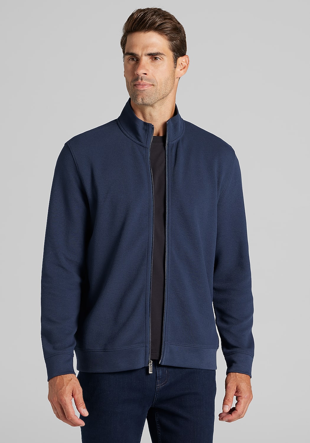 Jos. A. Bank Tailored Fit Knit Twill Full Zip Jacket - Big & Tall