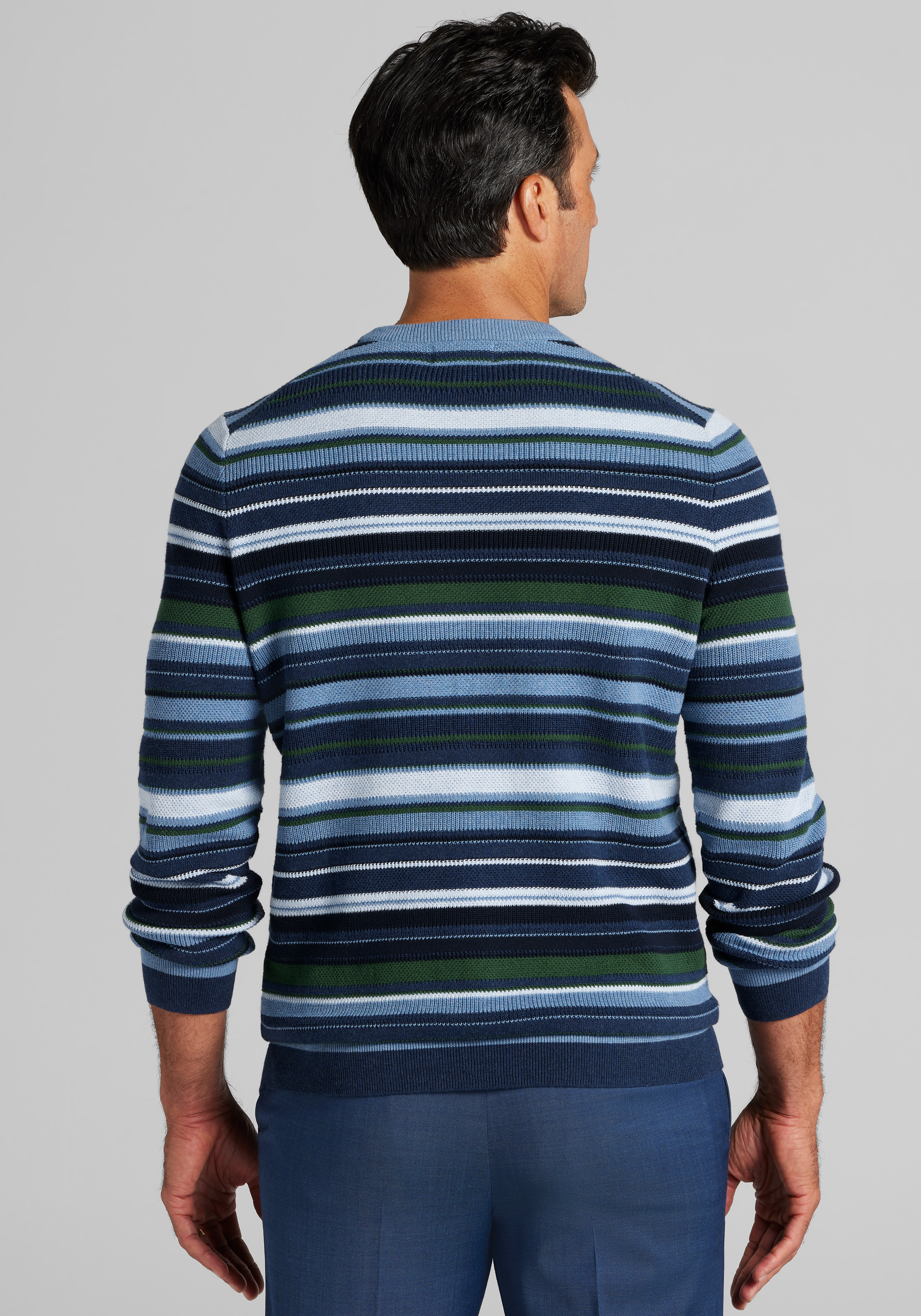 Jos. A. Bank Tailored Fit Striped Roadmap Sweater - Big & Tall CLEARANCE