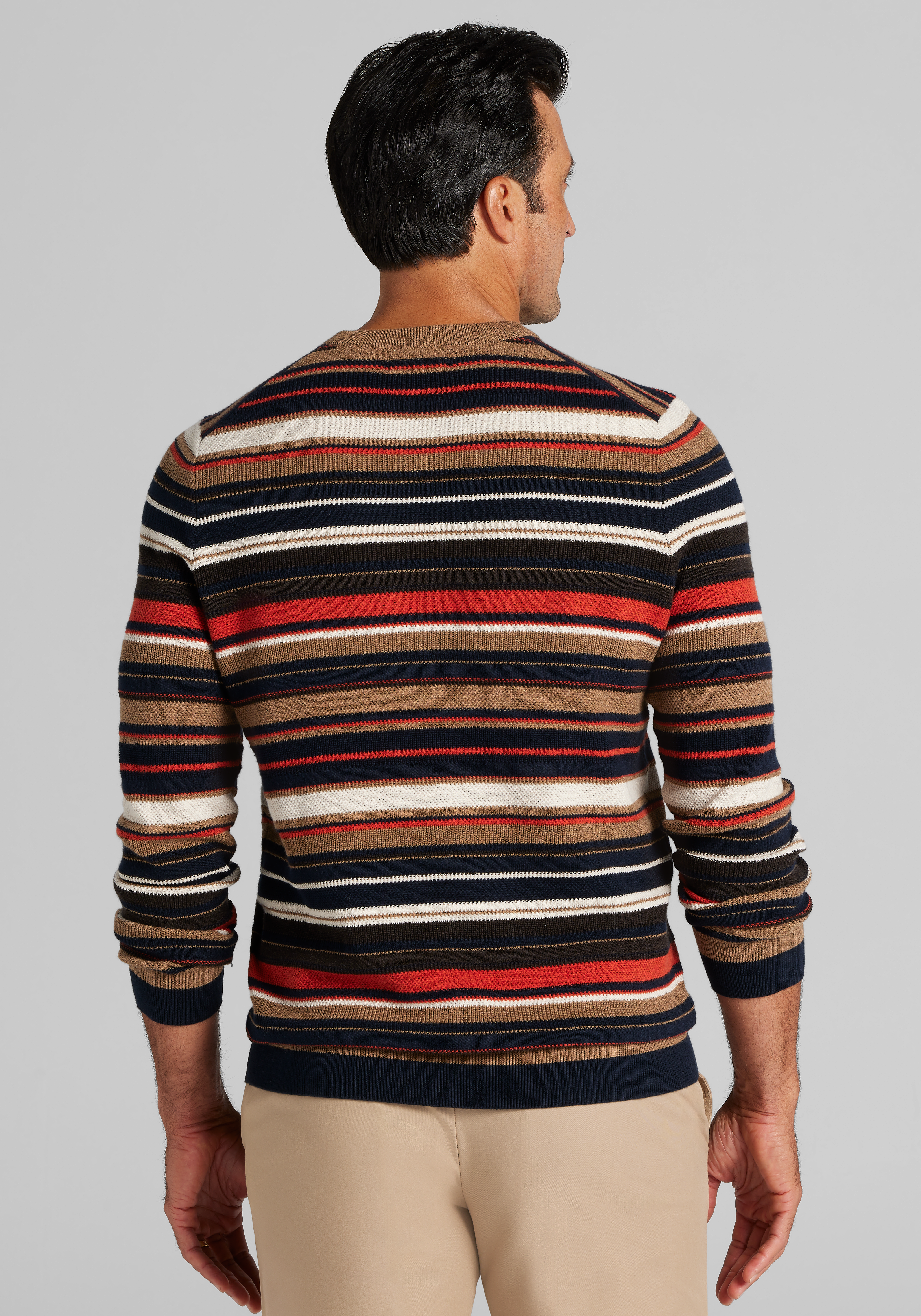 Jos. A. Bank Tailored Fit Striped Roadmap Sweater CLEARANCE