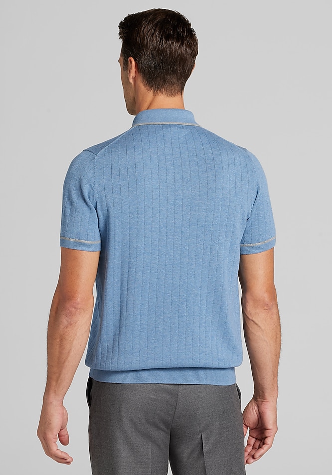 Jos. A. Bank Tailored Fit Drop Needle Polo CLEARANCE - Polos, Tees
