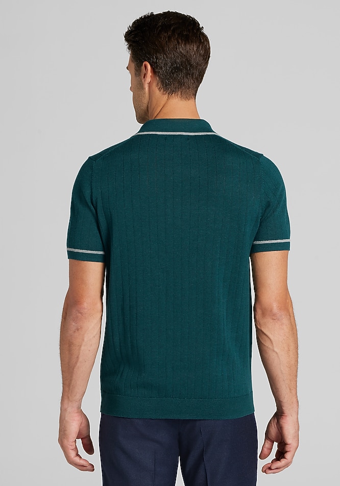 Jos. A. Bank Tailored Fit Drop Needle Polo CLEARANCE - Polos, Tees