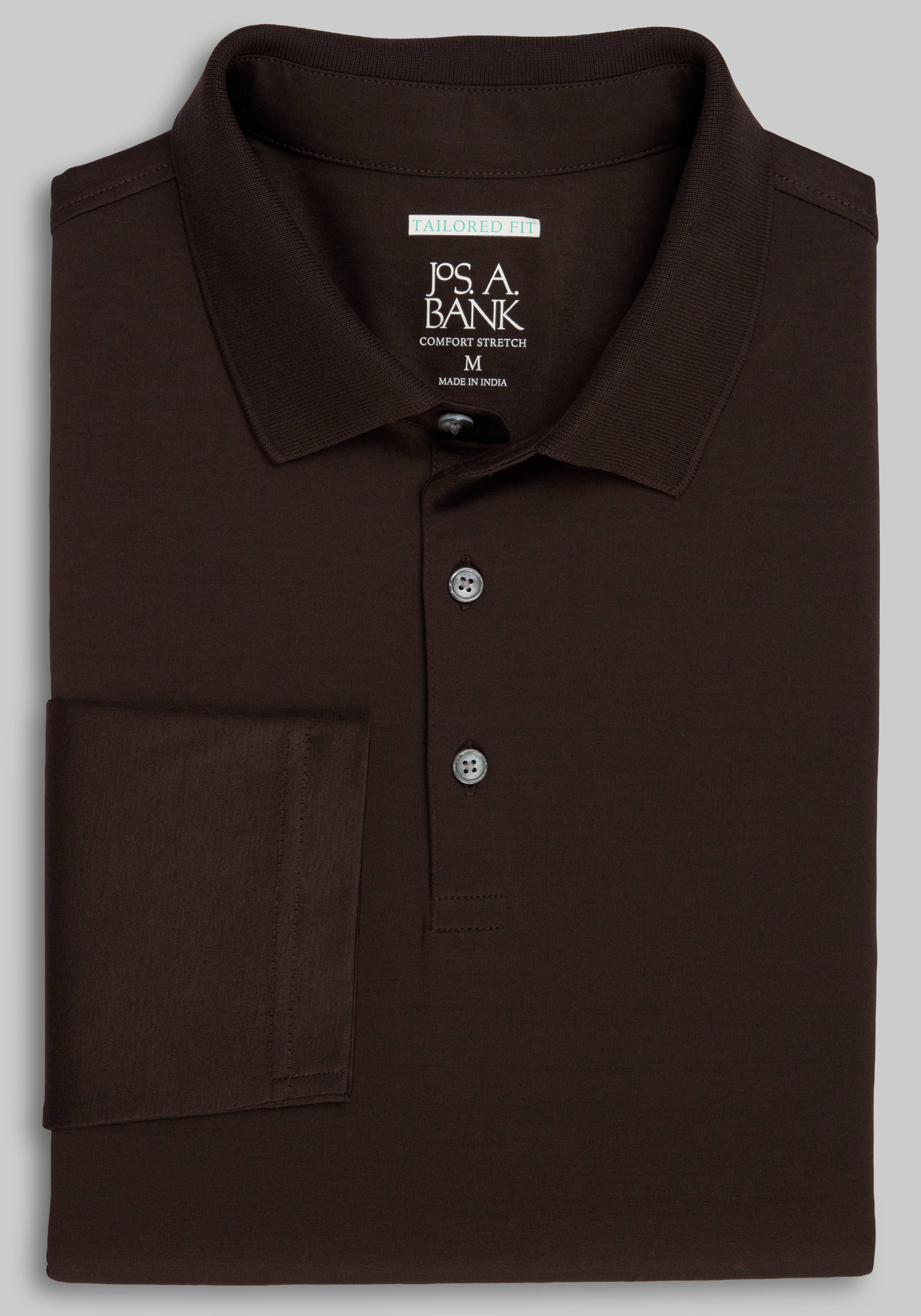 Men's Casual Tops, Jos. A. Bank Traditional Fit Interlock Long Sleeve Polo - Big & Tall - Jos A Bank