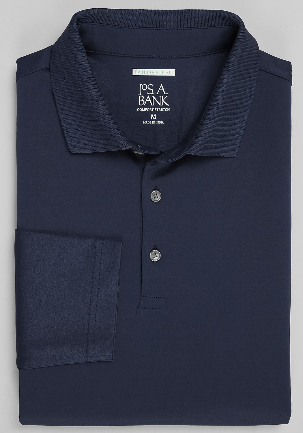 Jos. A. Bank Tailored Fit Interlock Long Sleeve Polo