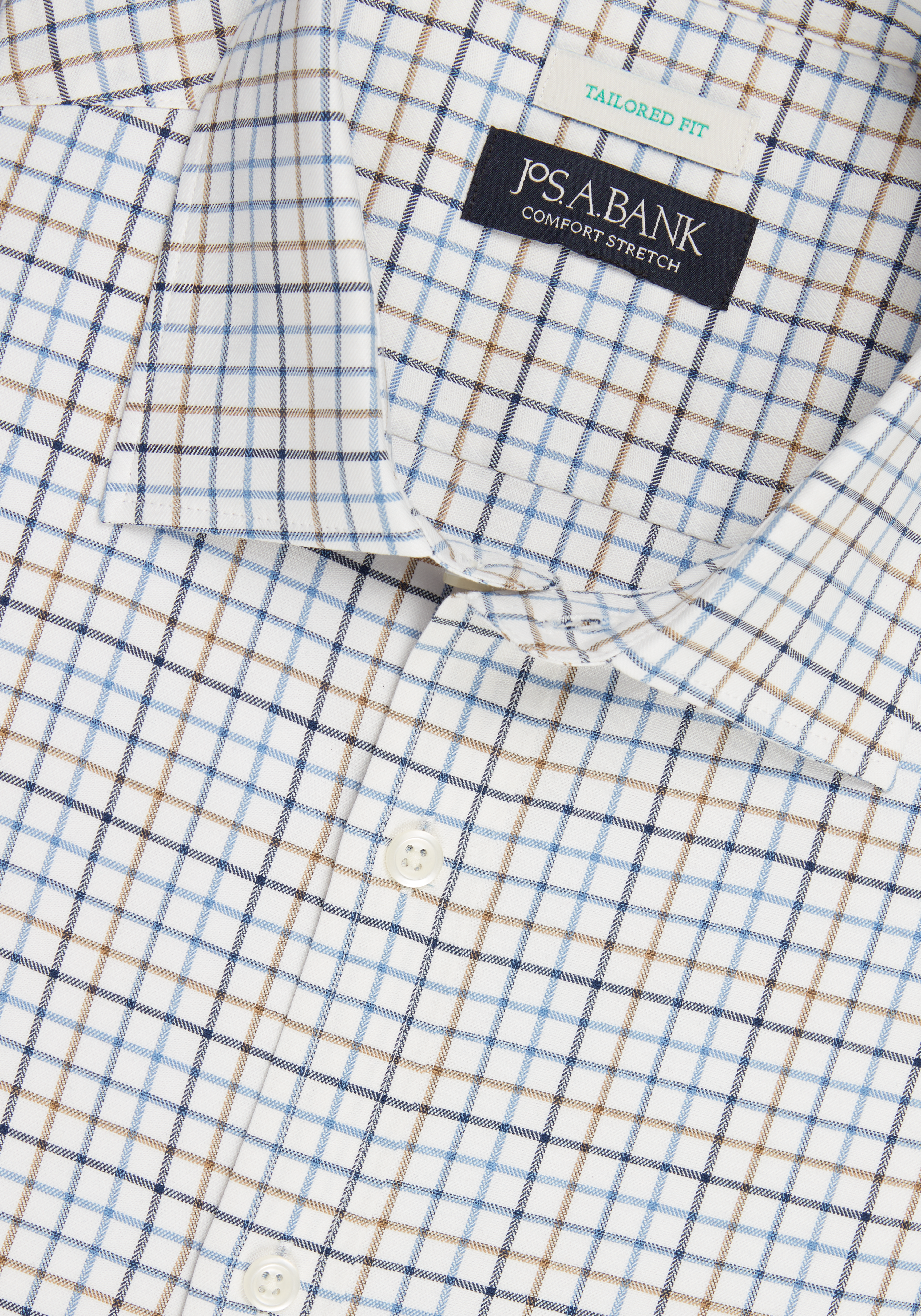 Jos. A. Bank Tailored Fit Chevron Check Long Sleeve Sportshirt CLEARANCE