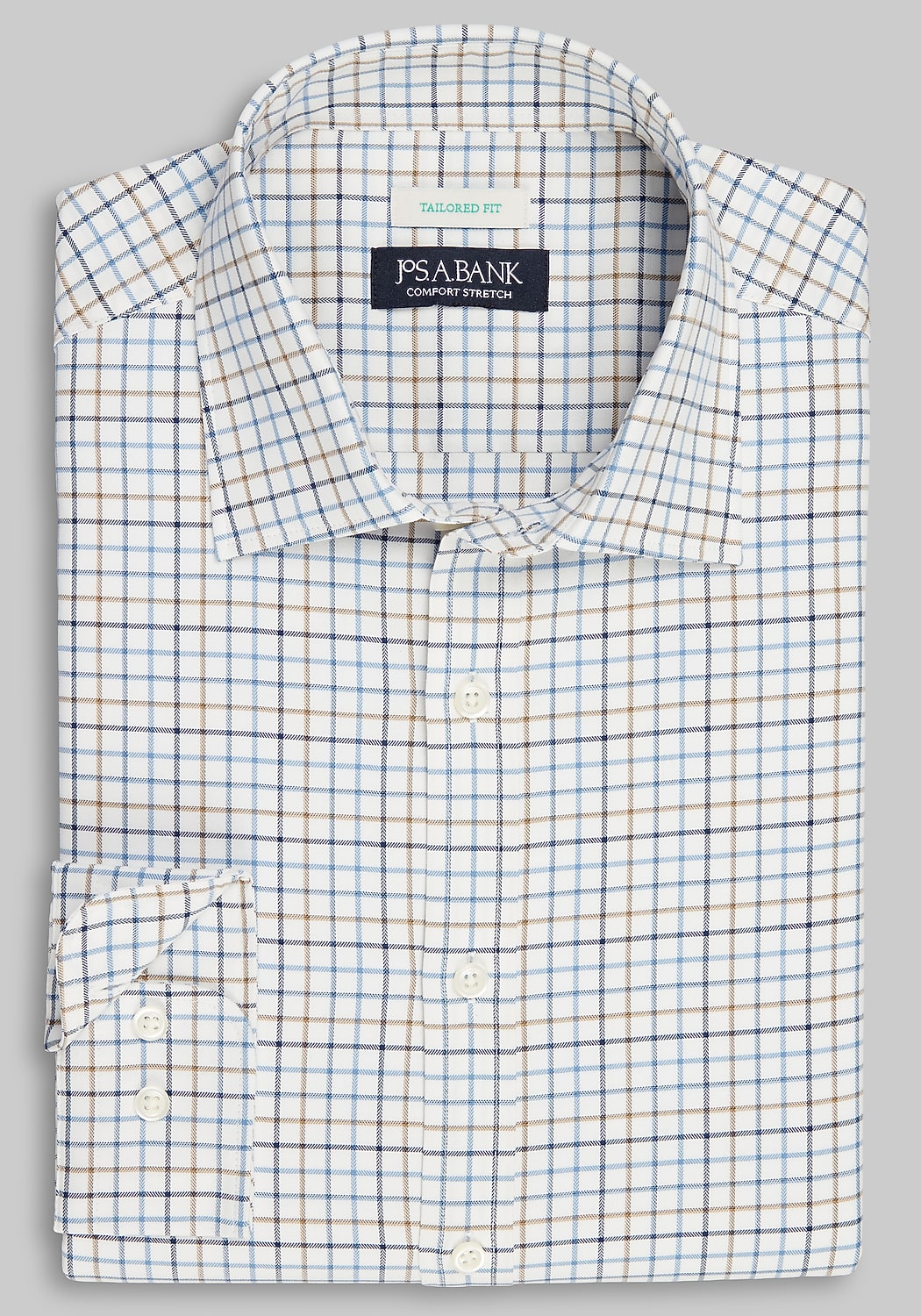 Jos. A. Bank Tailored Fit Chevron Check Long Sleeve Sportshirt - Big & Tall