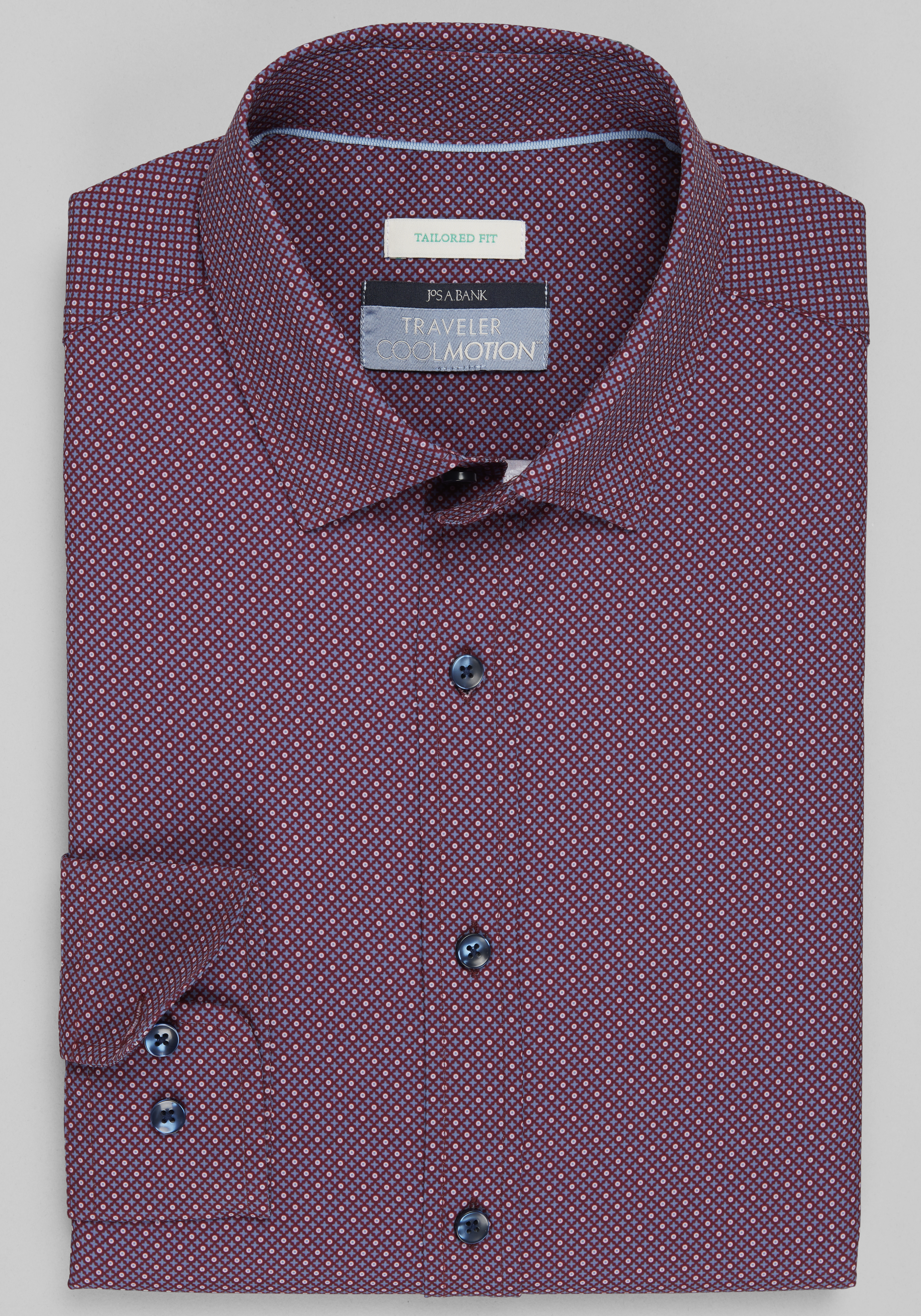 Traveler® Collection Tailored Fit Tic Tac 4-Way Stretch Sportshirt CLEARANCE