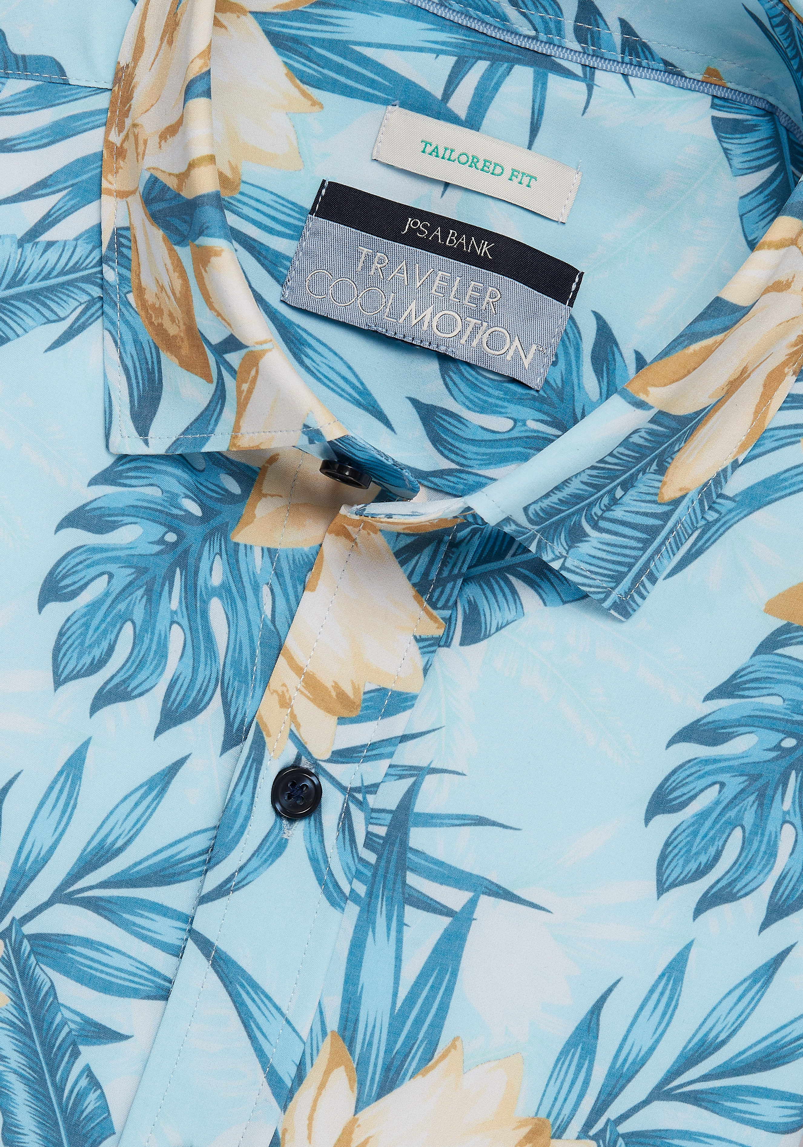 Traveler® Motion Tailored Fit Hawaiian 4 Way Stretch Short Sleeve Sportshirt - Big & Tall CLEARANCE