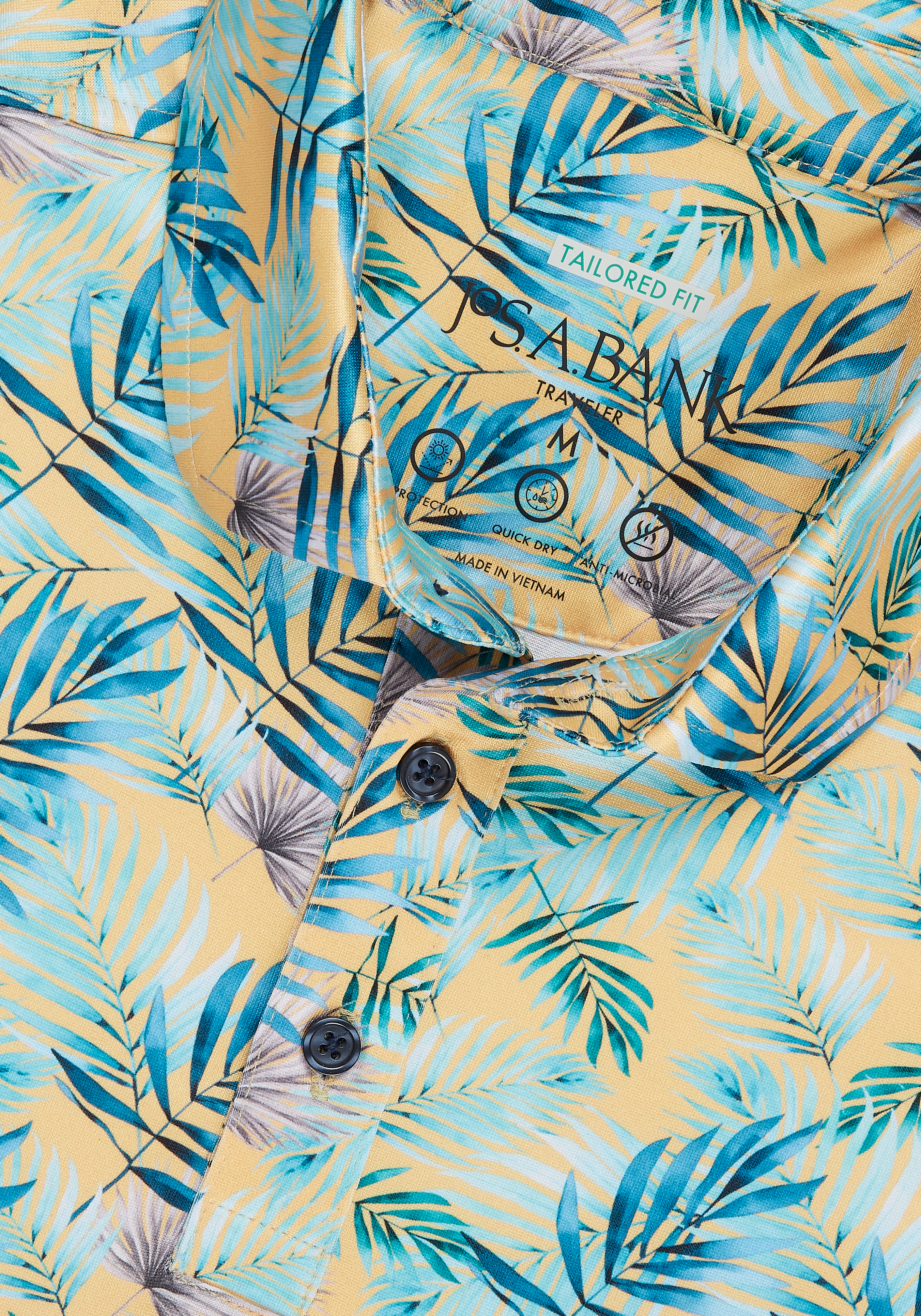 Traveler® Collection Tailored Fit Tropical Leaves Polo - Big & Tall CLEARANCE