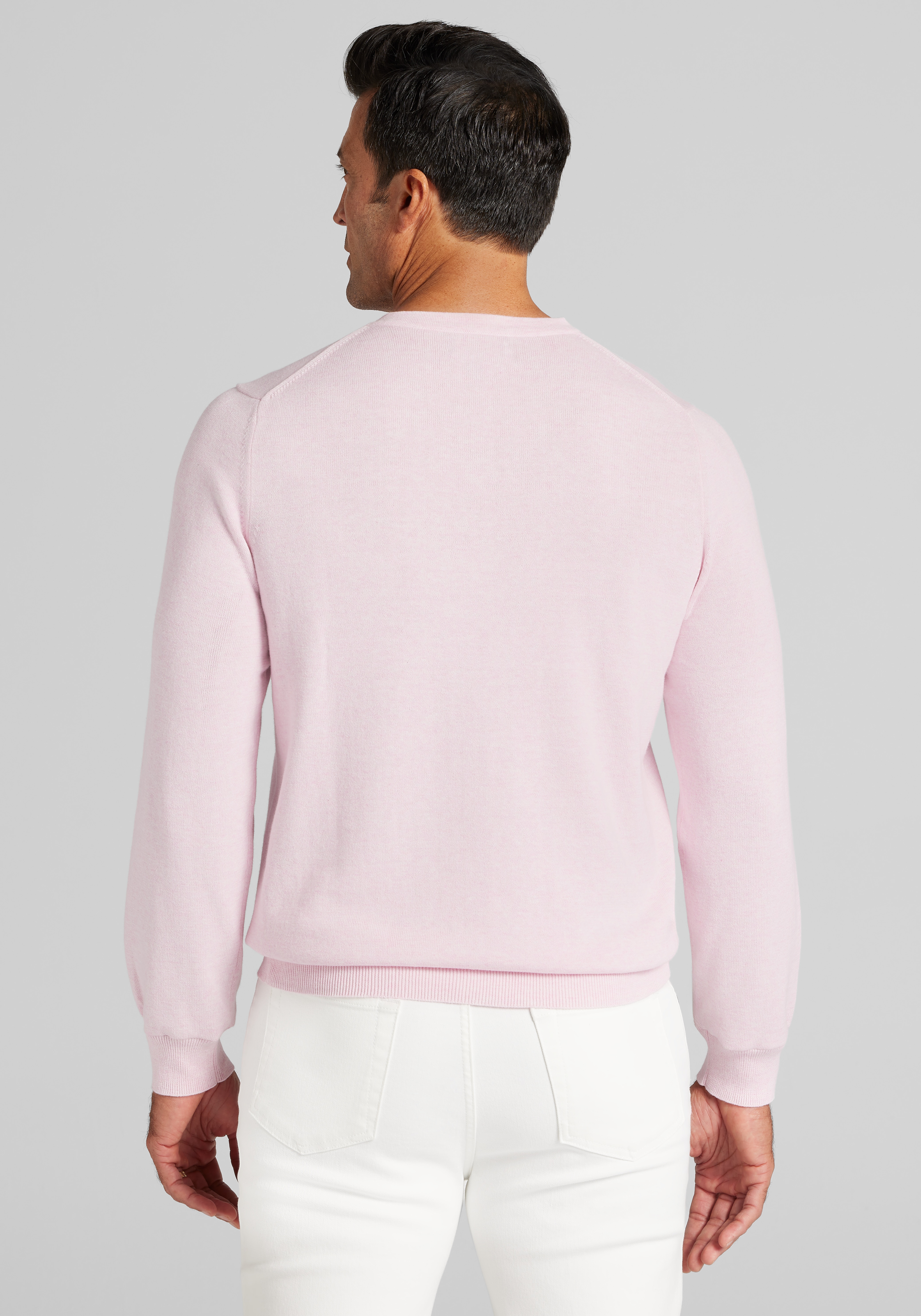 Jos. A. Bank Tailored Fit Pima Cotton V-Neck Sweater