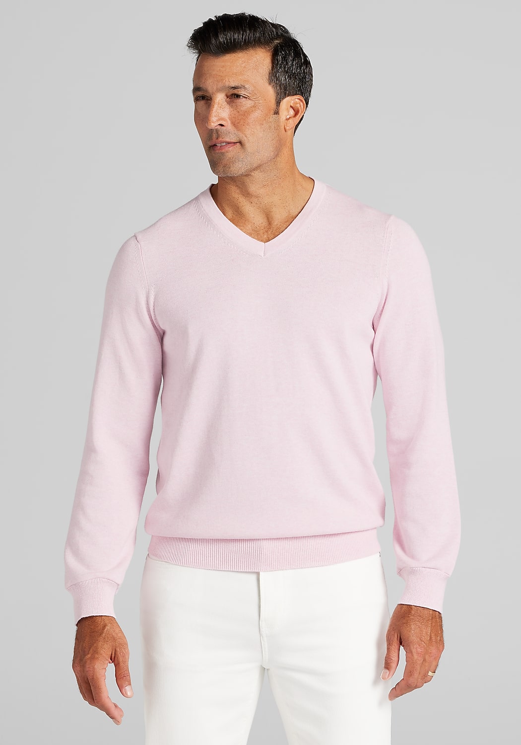 Jos. A. Bank Tailored Fit Pima Cotton V-Neck Sweater
