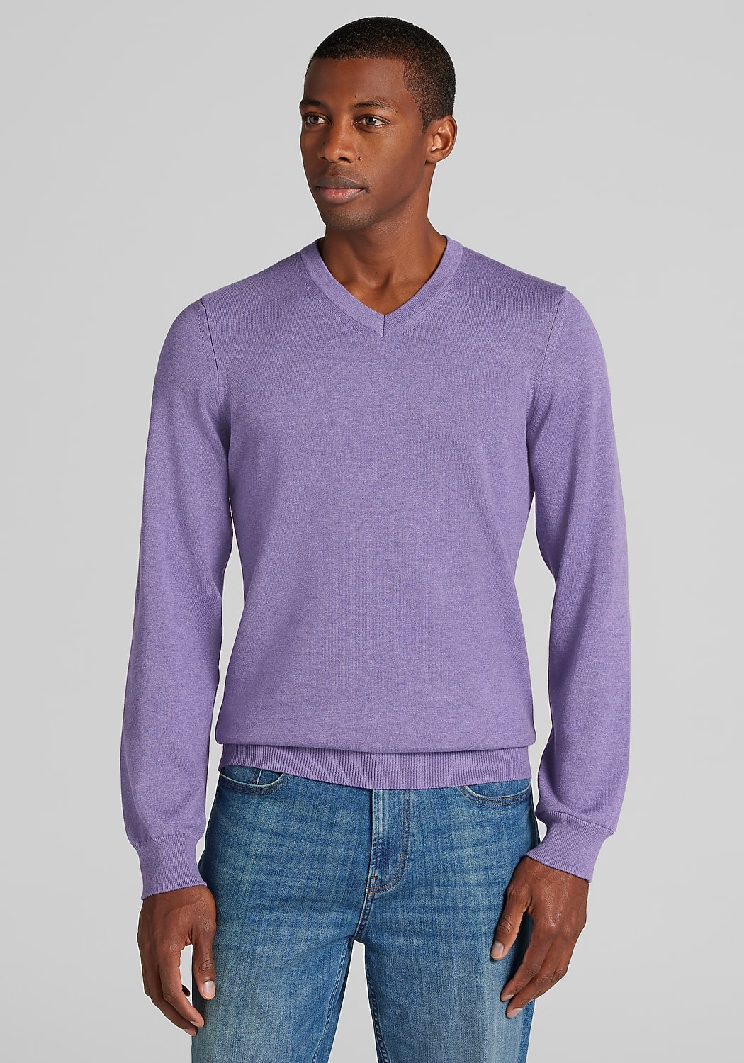 Jos. A. Bank Tailored Fit Pima Cotton V-Neck Sweater