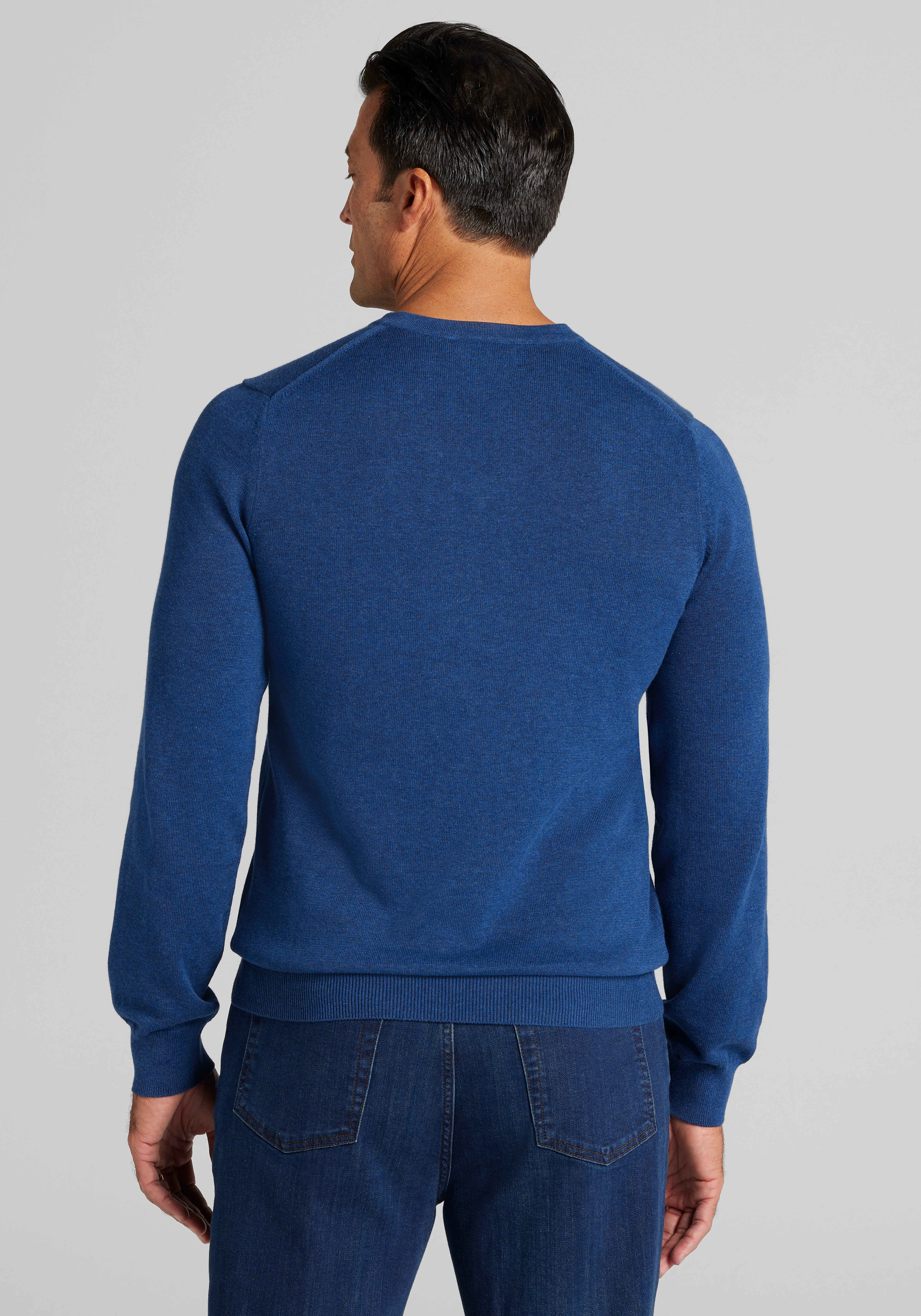 Jos. A. Bank Tailored Fit Pima Cotton V-Neck Sweater