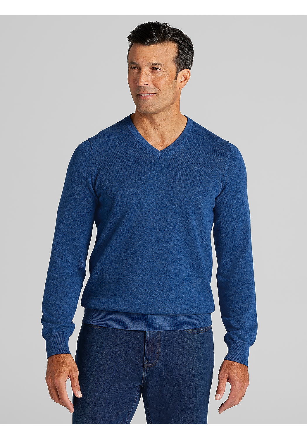 Jos. A. Bank Tailored Fit Pima Cotton V-Neck Sweater