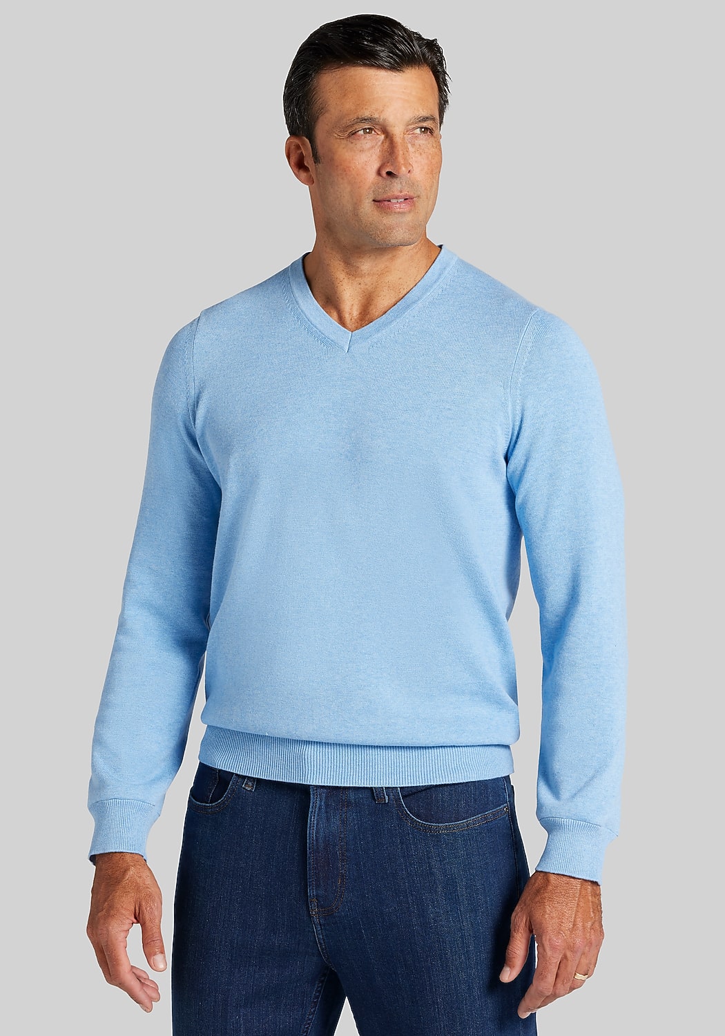 Jos. A. Bank Tailored Fit Pima Cotton V-Neck Sweater