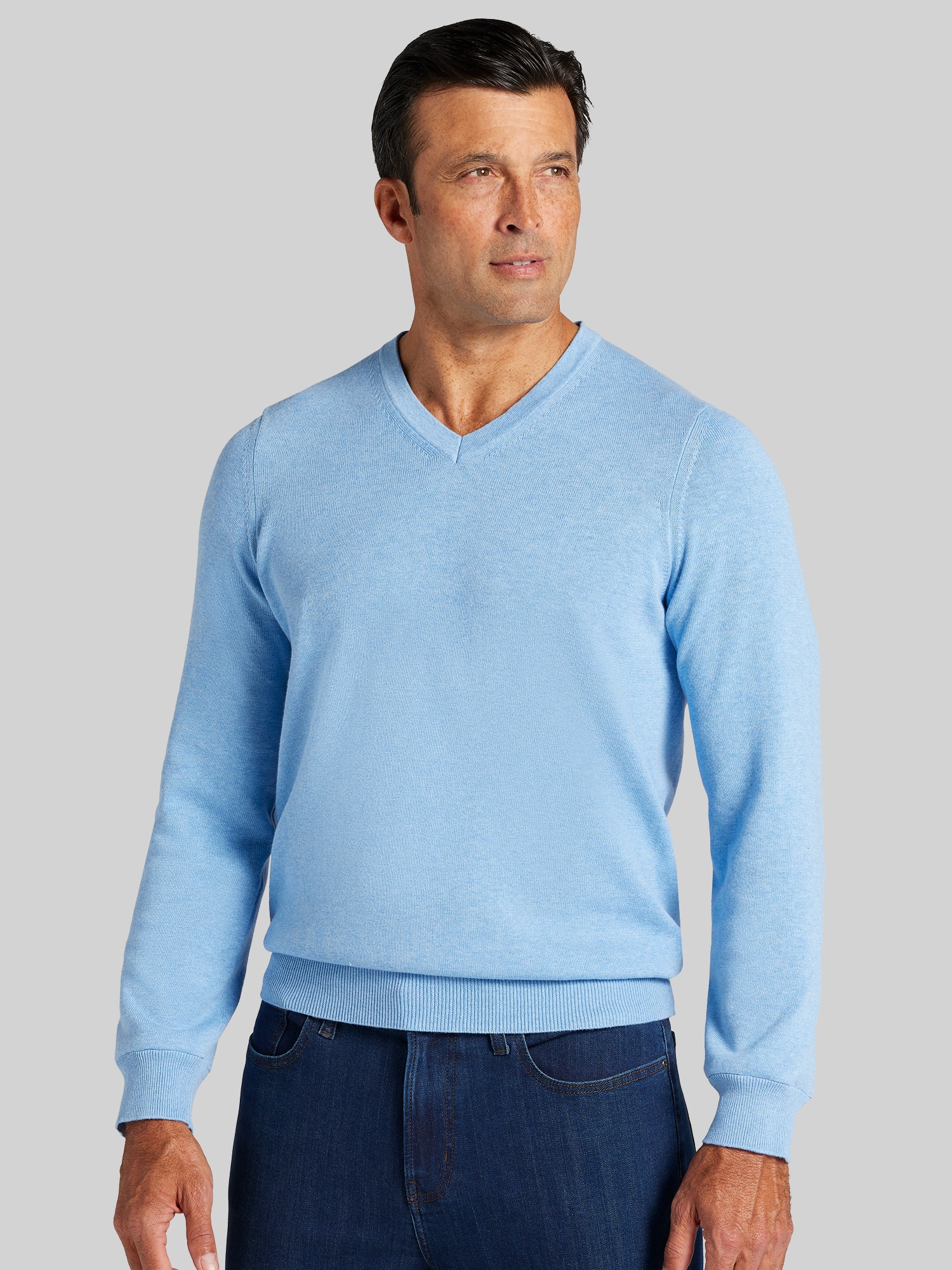 Men's New!, Jos. A. Bank Tailored Fit Pima Cotton V-Neck Sweater - Jos A Bank