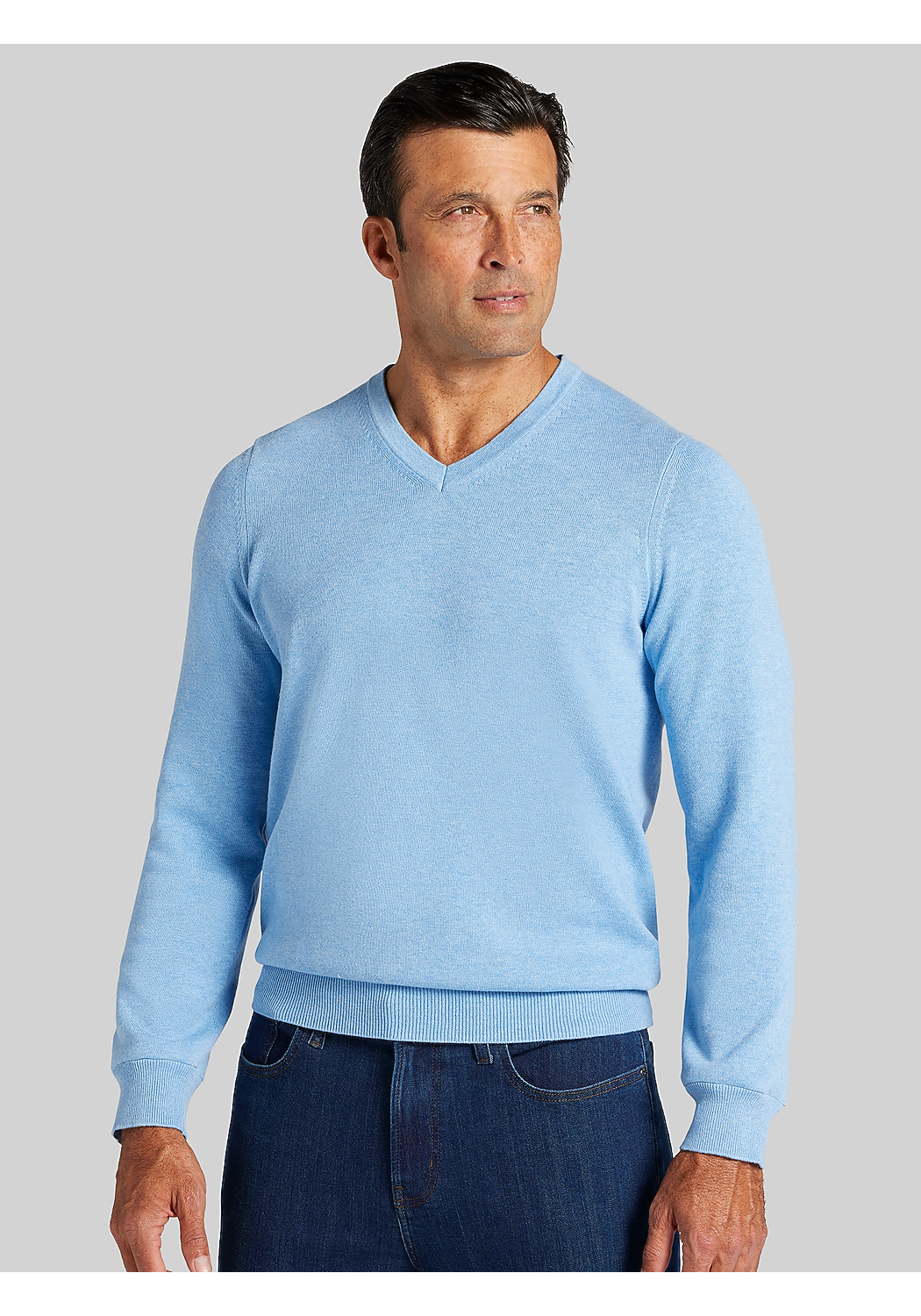 Jos. A. Bank Tailored Fit Pima Cotton V-Neck Sweater