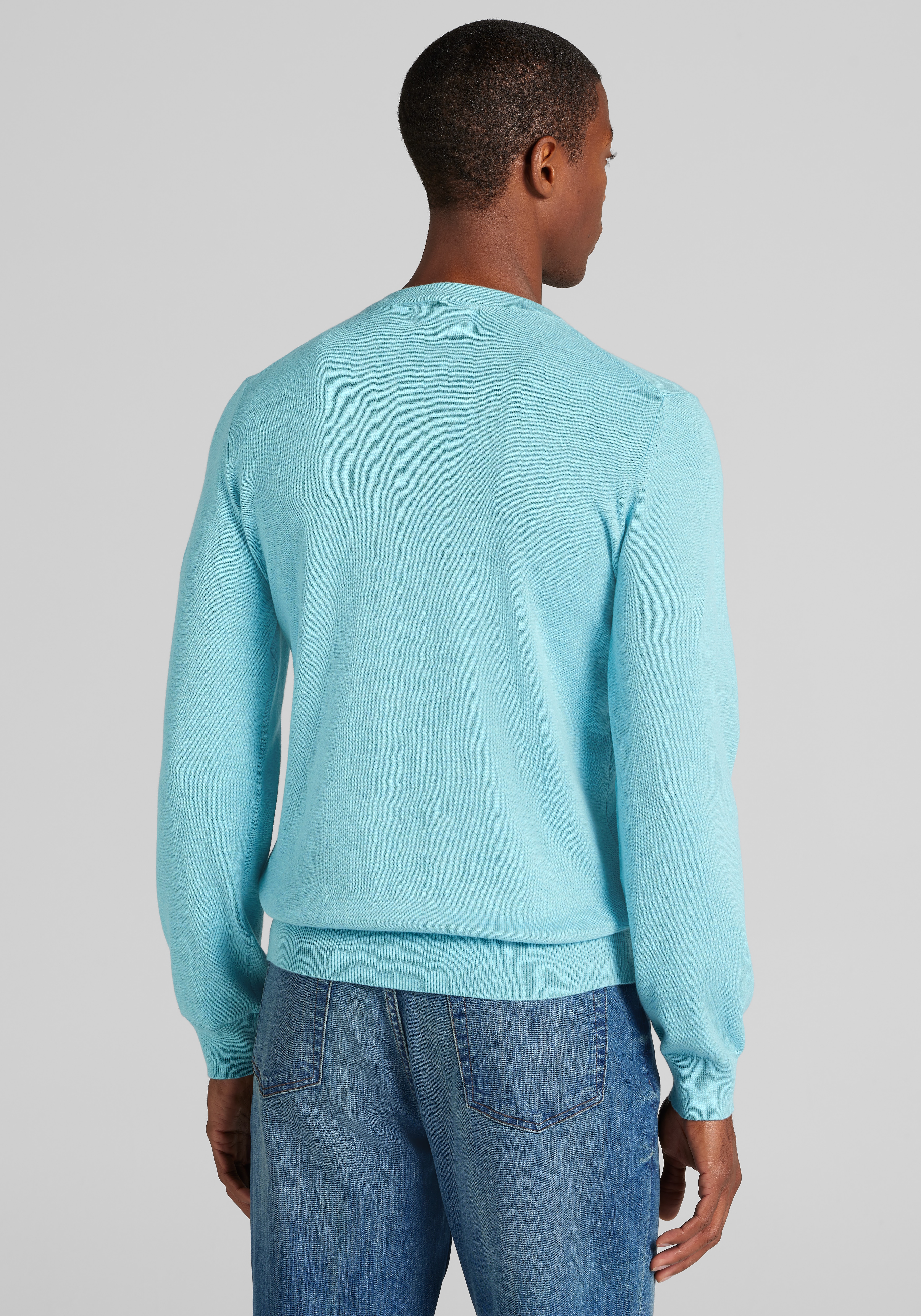 Jos A. Bank Tailored Fit Pima Cotton V-Neck Sweater