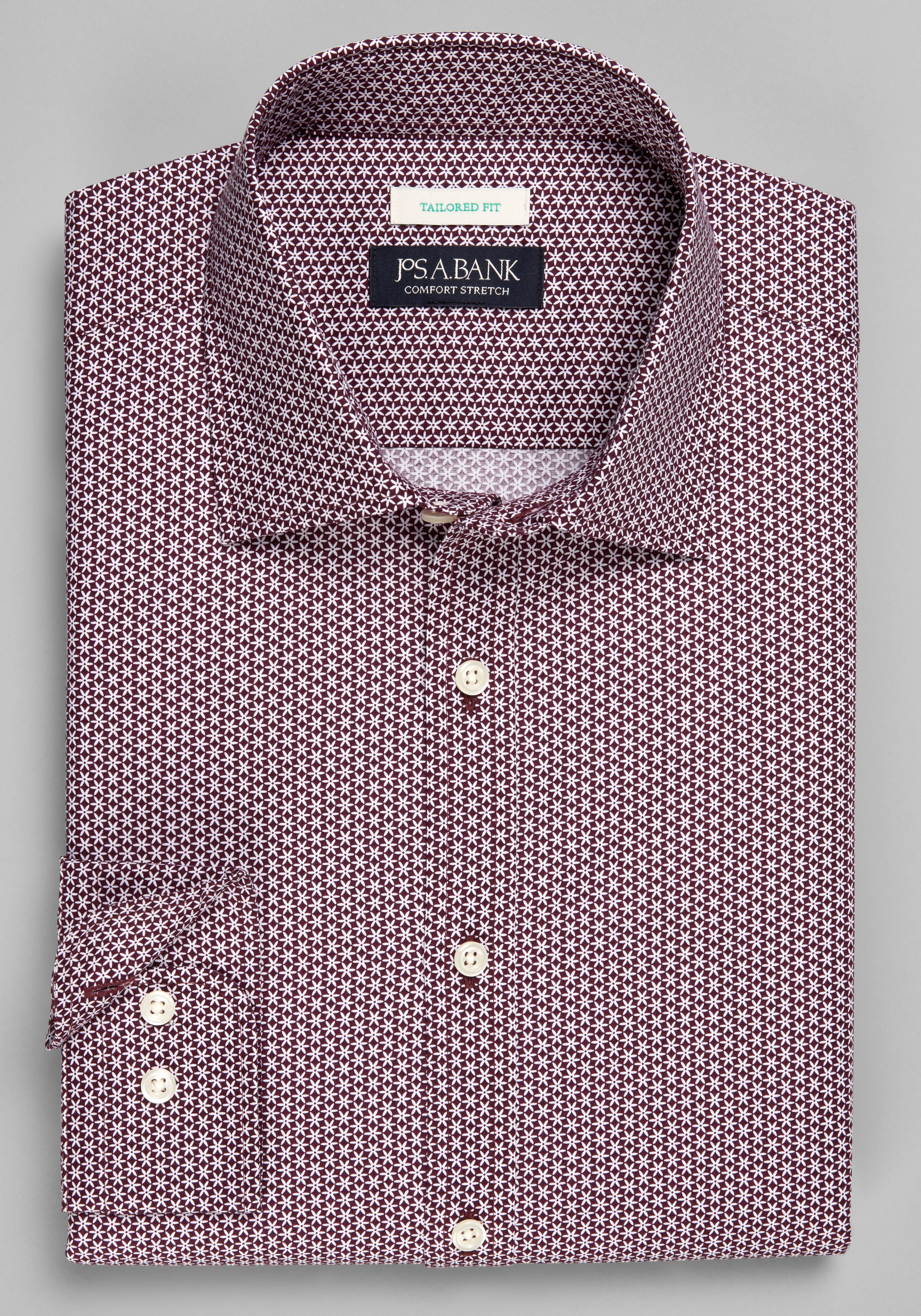 Jos. A. Bank Tailored Fit Star Print Button Up Shirt CLEARANCE