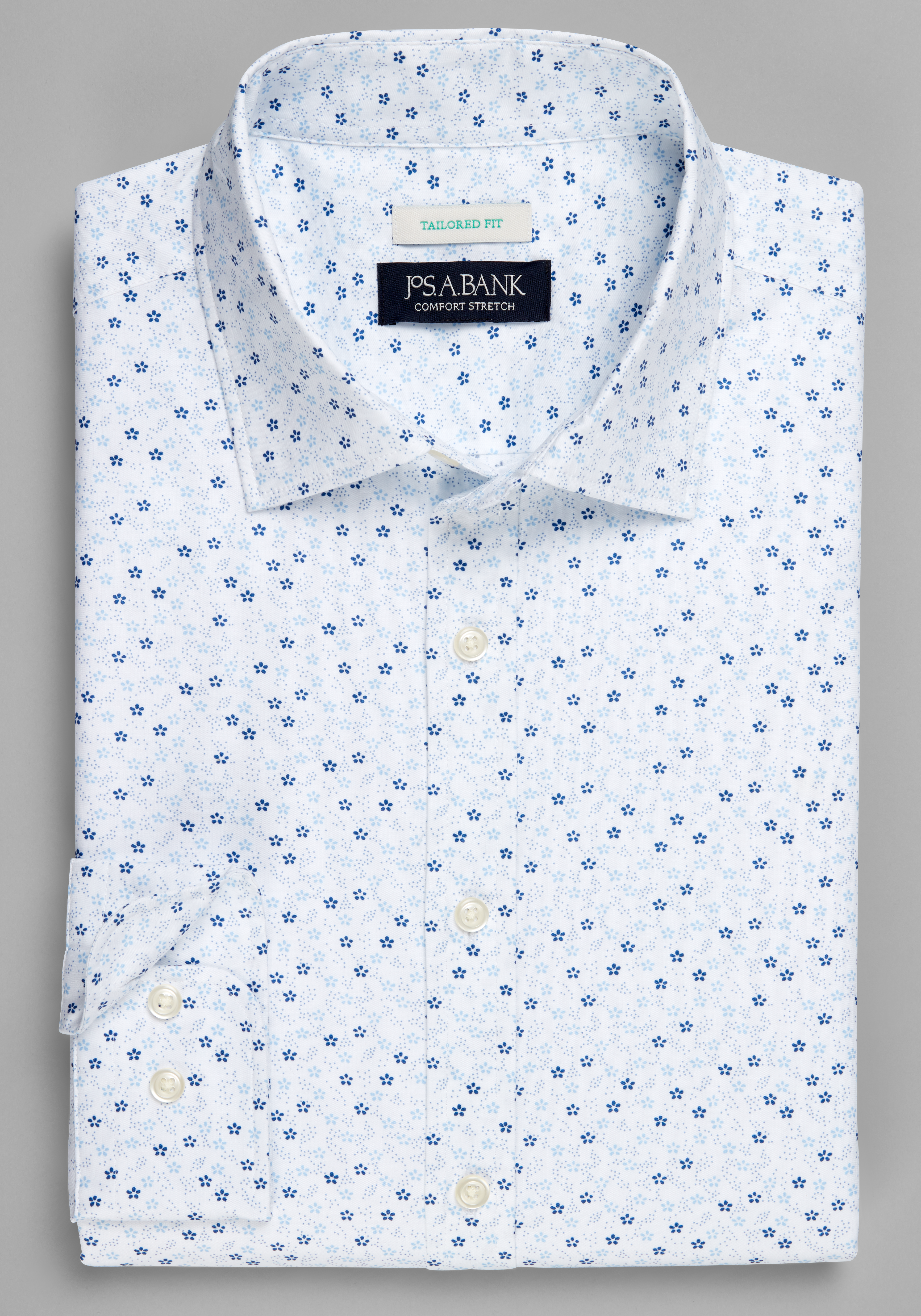 Men's Casual Tops, Jos. A. Bank Tailored Fit Daisy Fields Long Sleeve Sportshirt - Jos A Bank