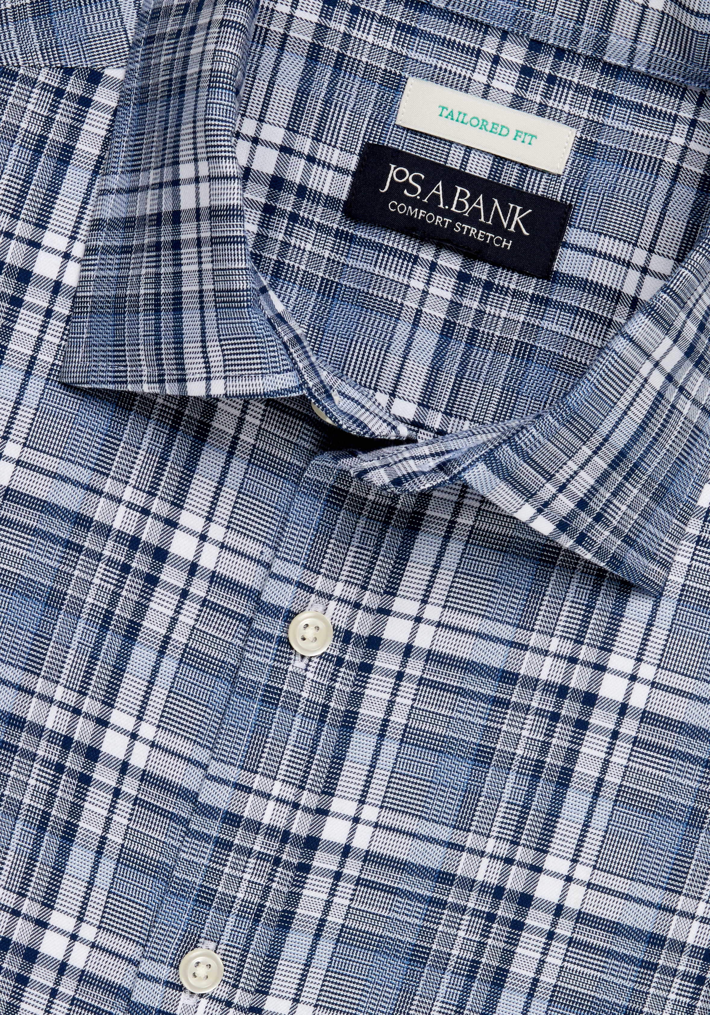 Jos. A. Bank Tailored Fit Plaid Long Sleeve Sportshirt CLEARANCE