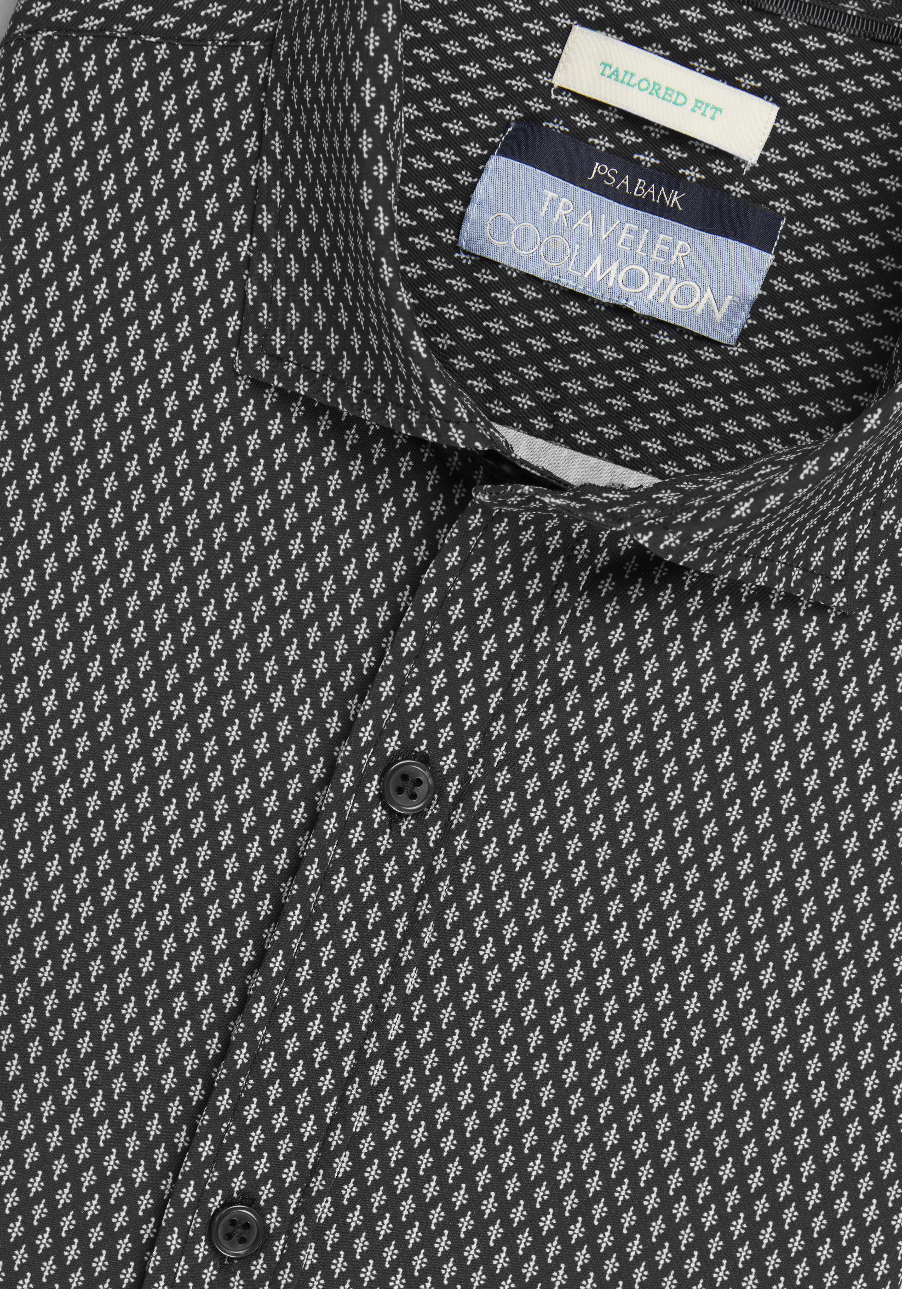 Traveler® Collection Tailored Fit Micro Grape 4-Way Stretch Sportshirt - Big & Tall CLEARANCE