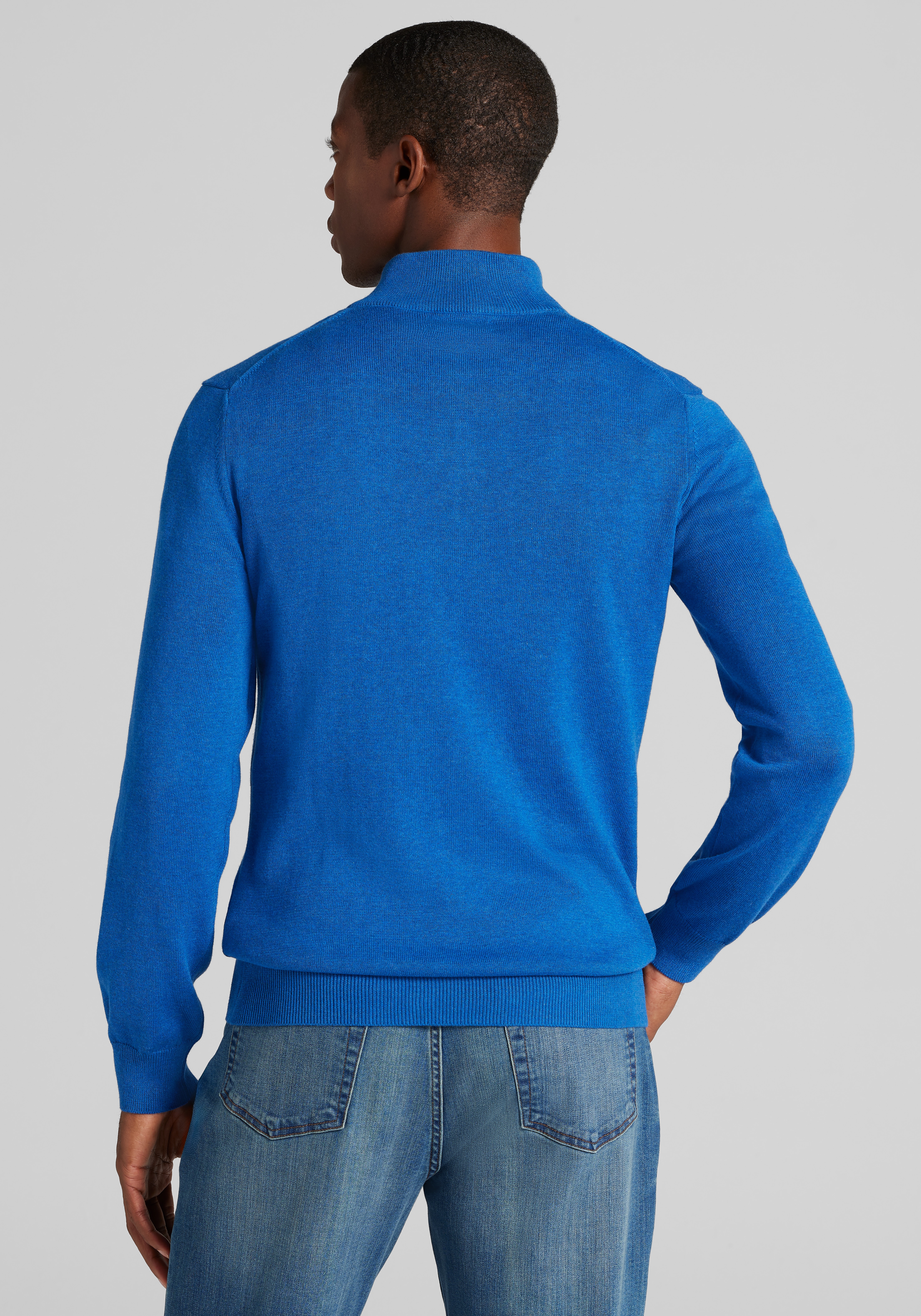 Jos A. Bank Tailored Fit Pima Cotton 1/4-Zip Sweater CLEARANCE