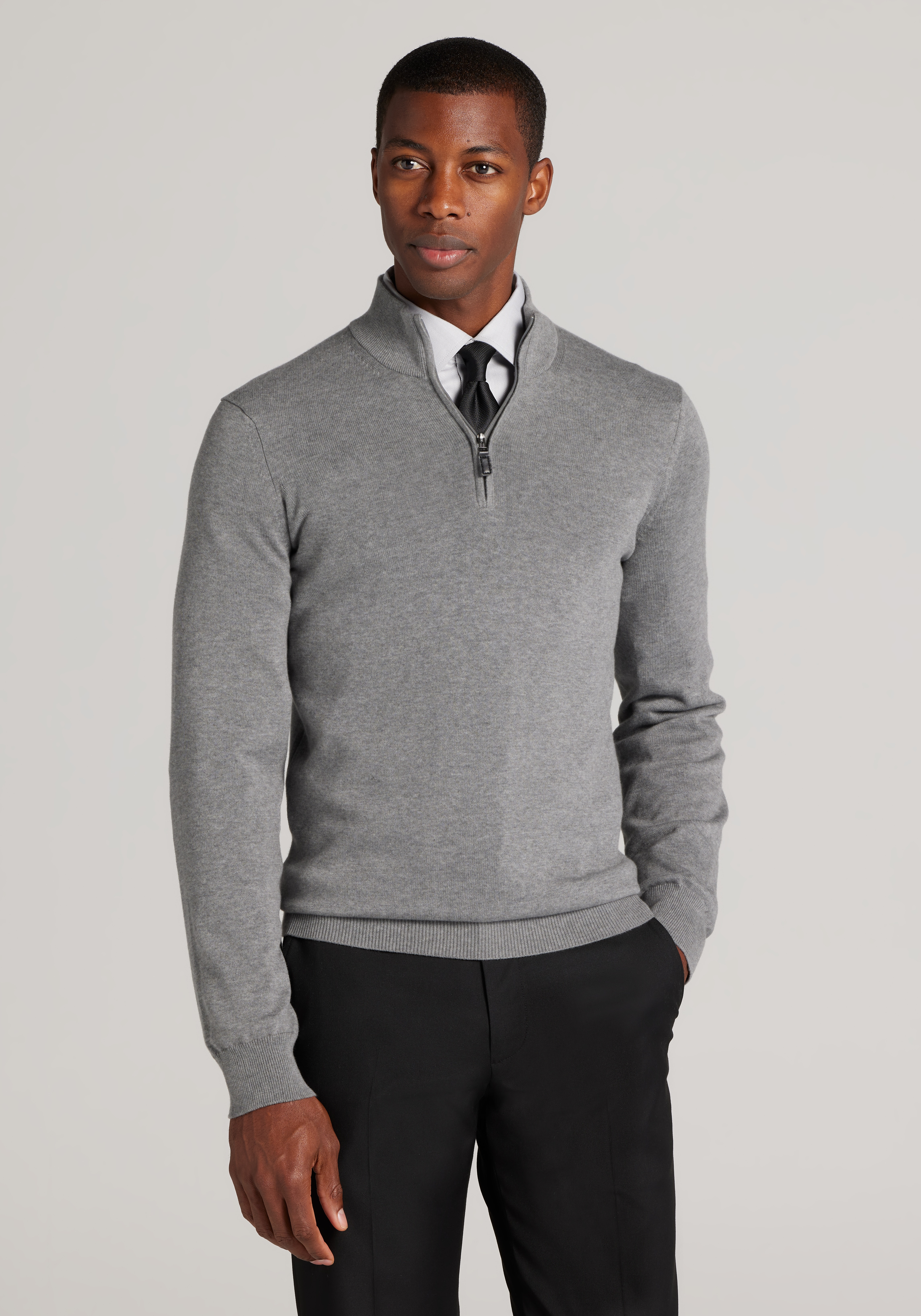 Men's Sweaters, Jos. A. Bank Tailored Fit Pima Cotton 1/4 Zip Sweater - Jos A Bank
