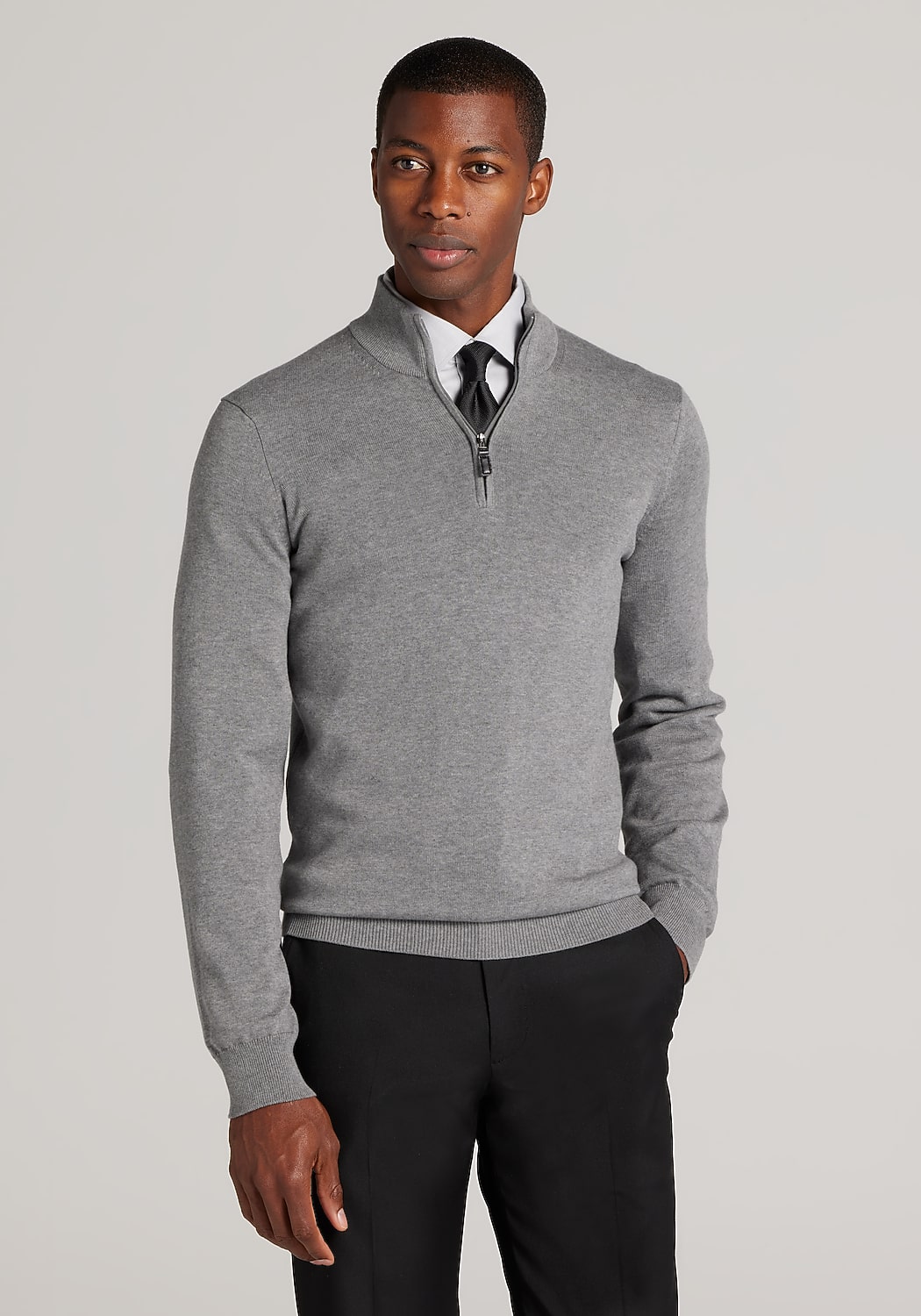 Jos. A. Bank Tailored Fit Pima Cotton 1/4 Zip Sweater