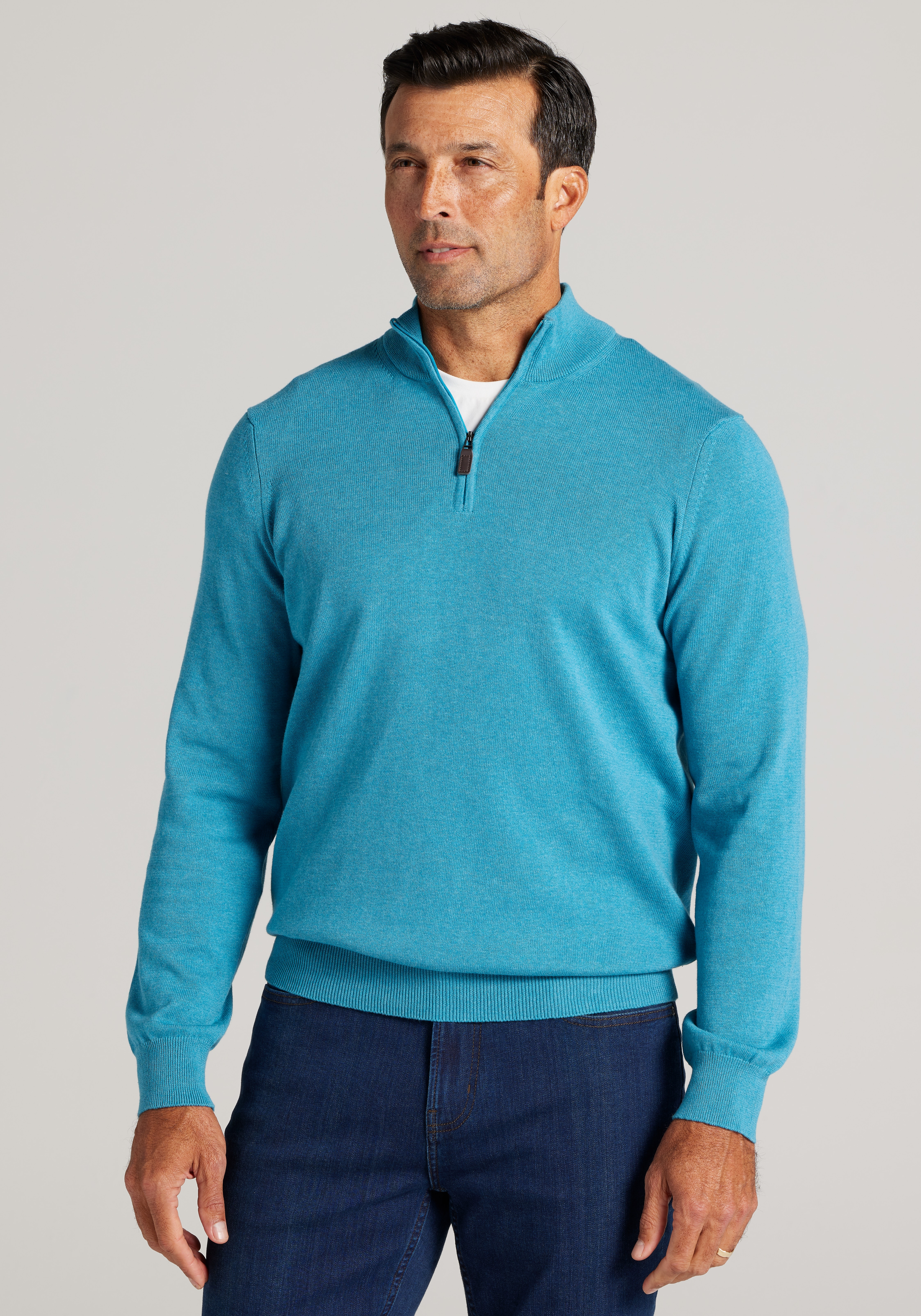 Men's New!, Jos. A. Bank Tailored Fit Pima Cotton 1/4-Zip Sweater - Jos A Bank