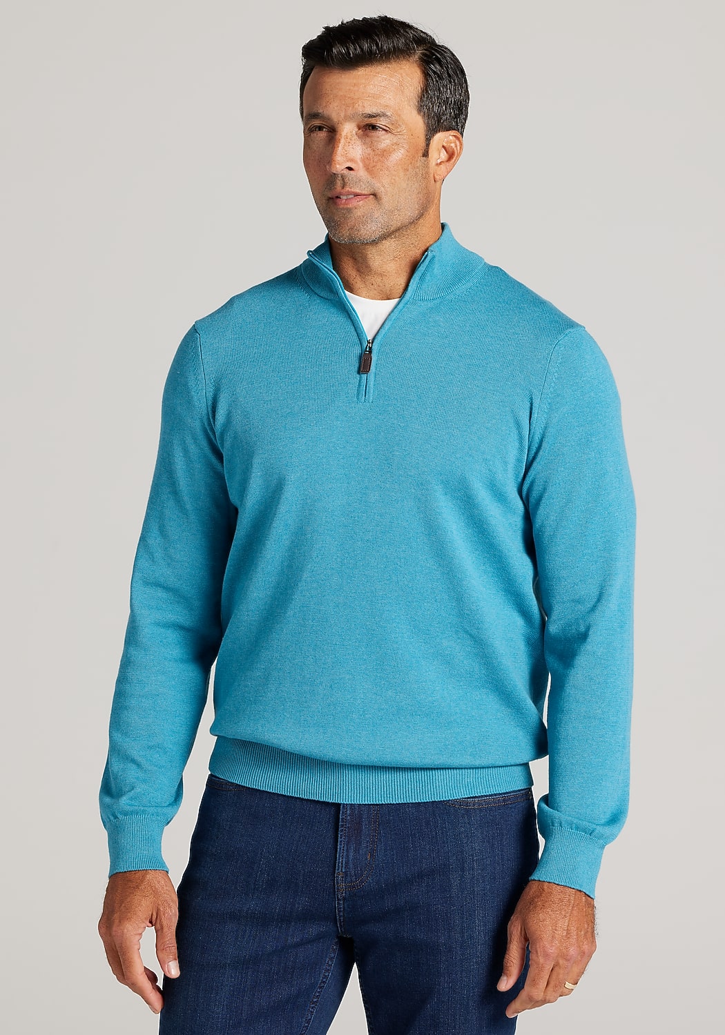 Jos. A. Bank Tailored Fit Pima Cotton 1/4 Zip Sweater