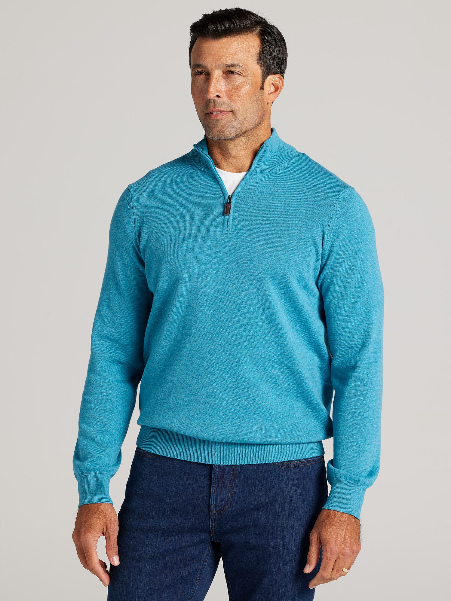 Men's Sweaters, Jos. A. Bank Tailored Fit Pima Cotton 1/4-Zip Sweater - Jos A Bank