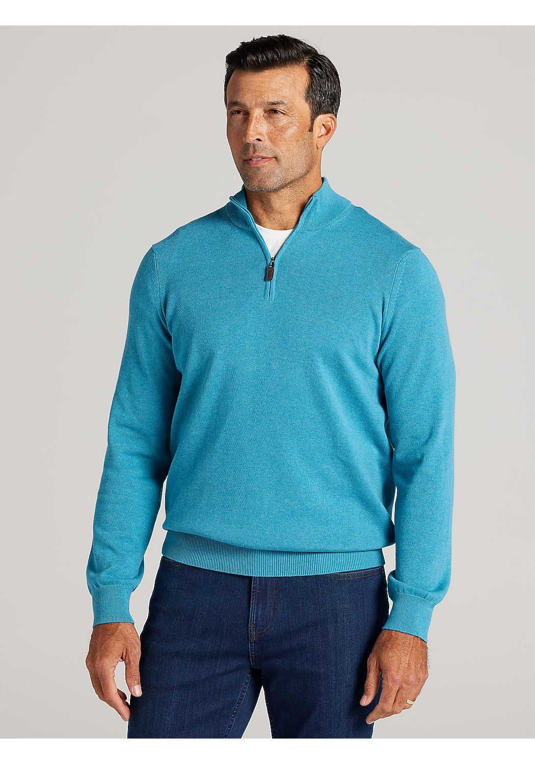 Jos. A. Bank Tailored Fit Pima Cotton 1/4-Zip Sweater