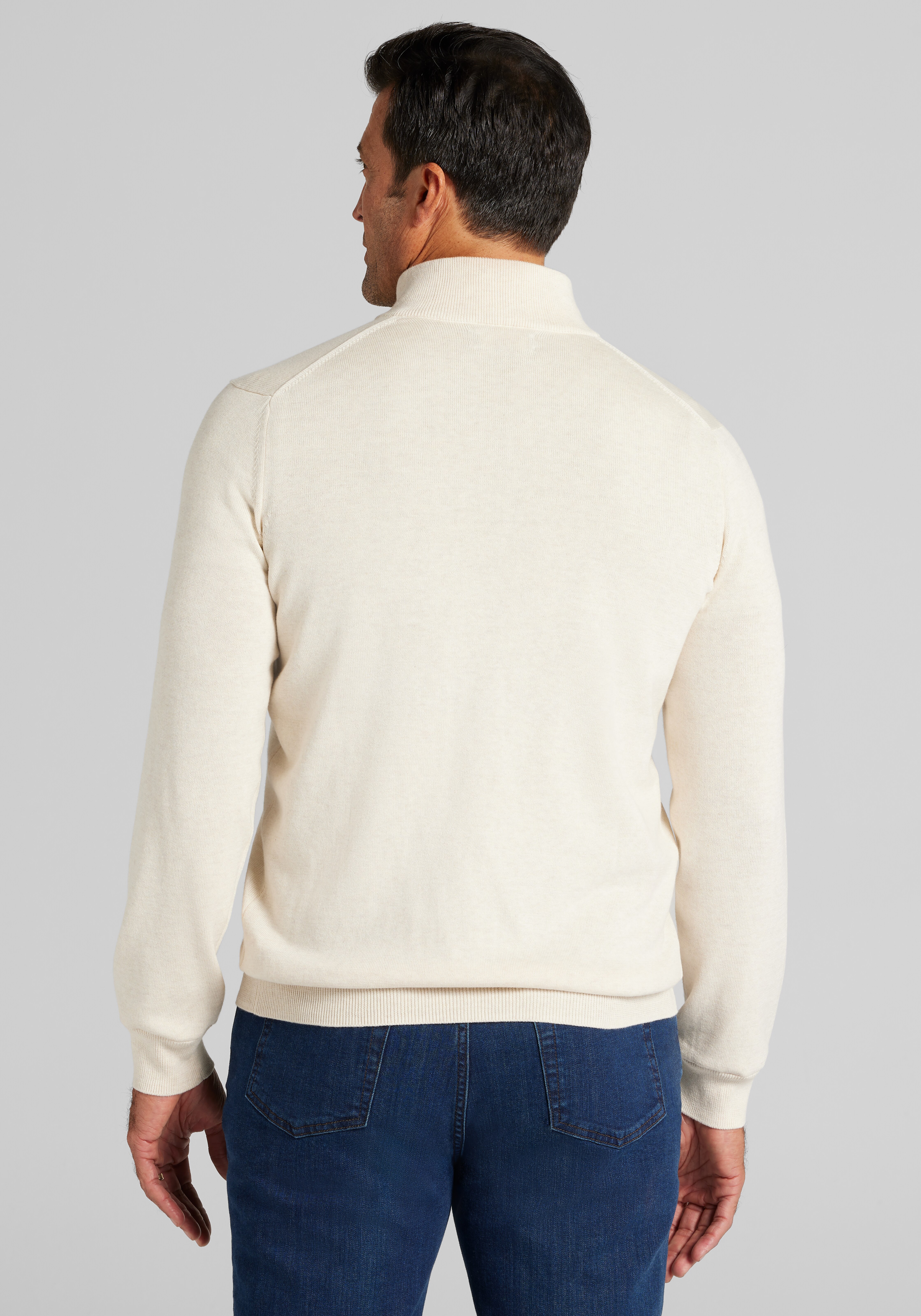 Jos. A. Bank Tailored Fit Pima Cotton 1/4 Zip Sweater