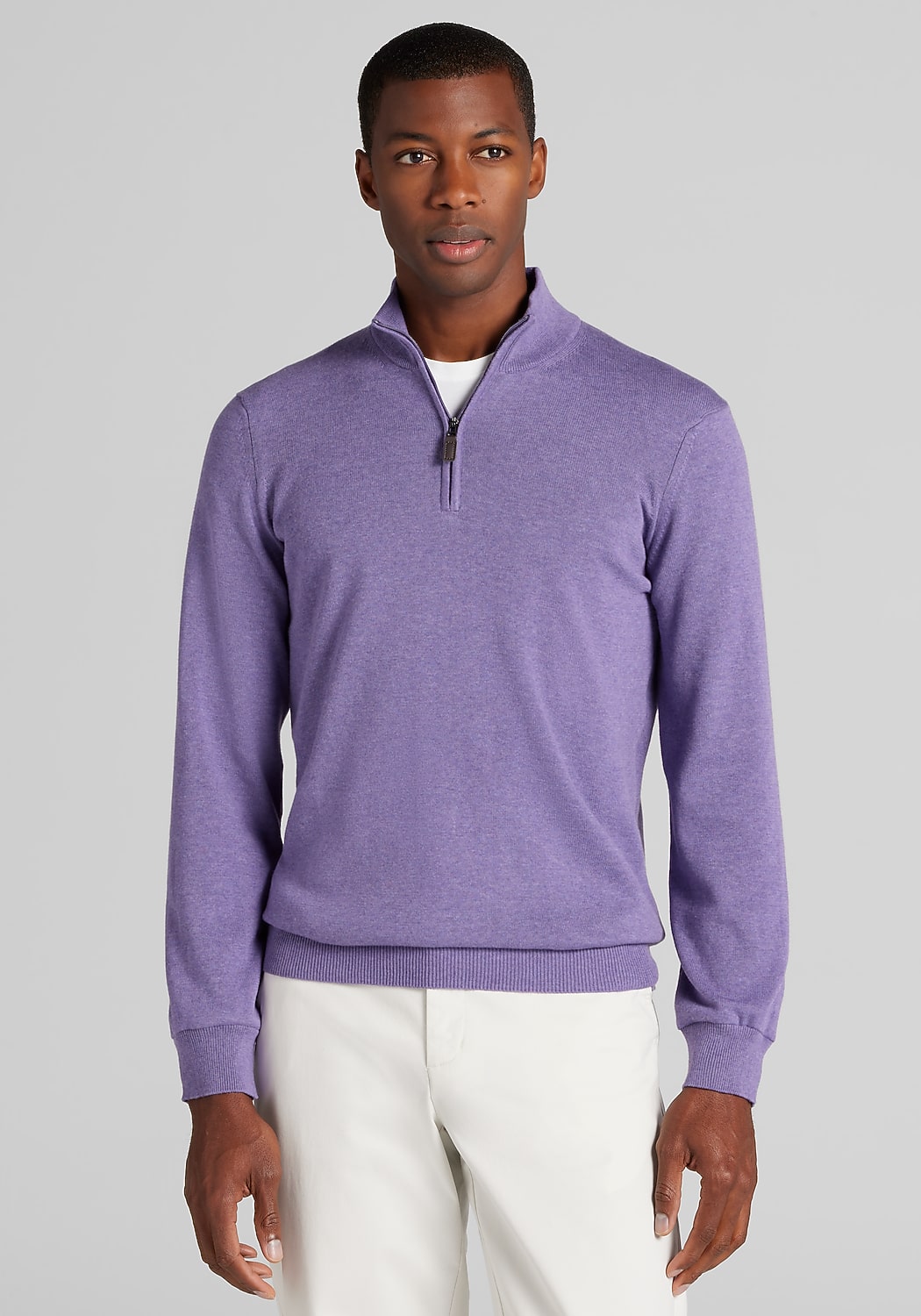Jos. A. Bank Tailored Fit Pima Cotton 1/4 Zip Sweater