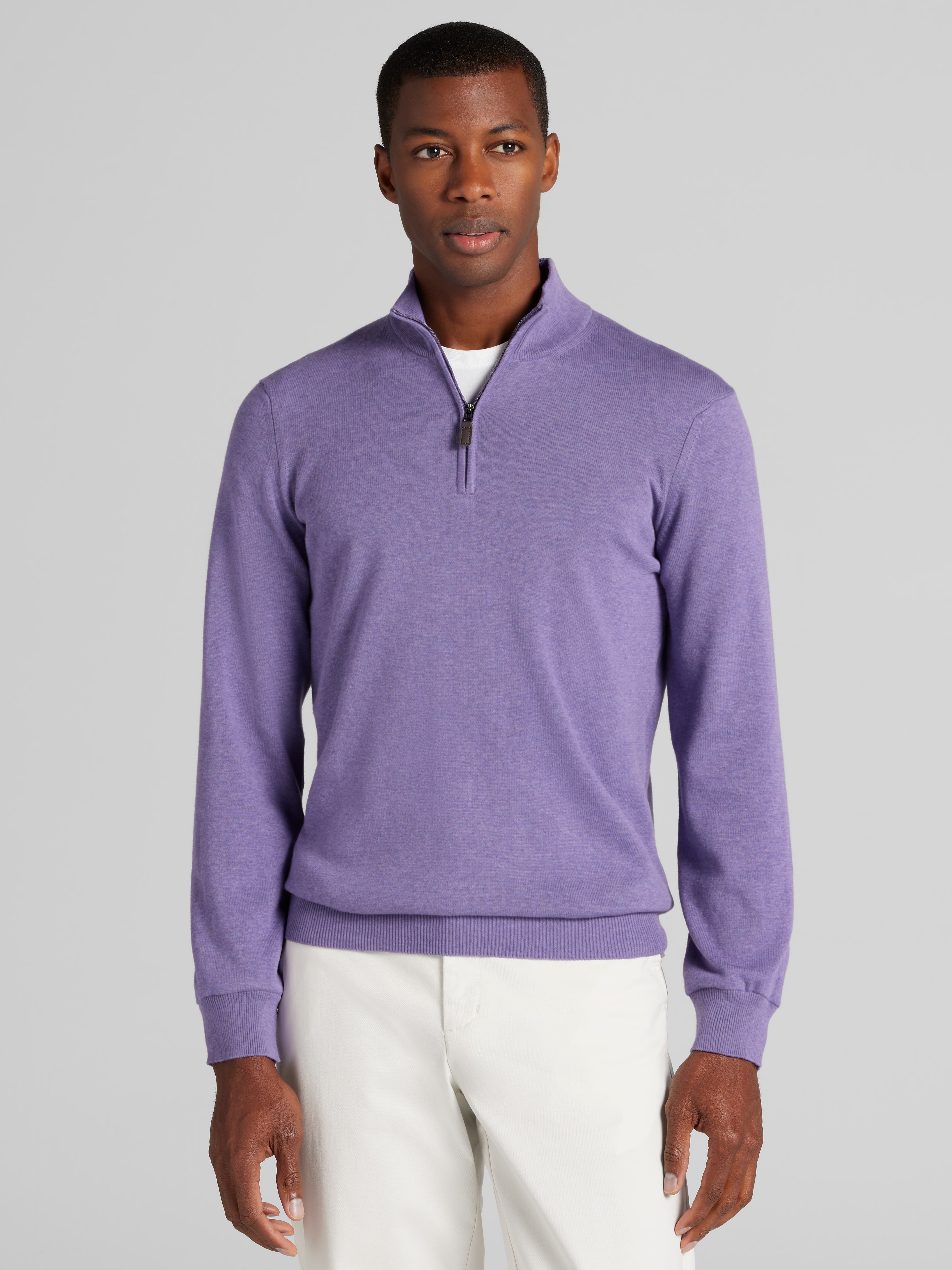 Men's Sweaters, Jos. A. Bank Tailored Fit Pima Cotton 1/4-Zip Sweater - Jos A Bank