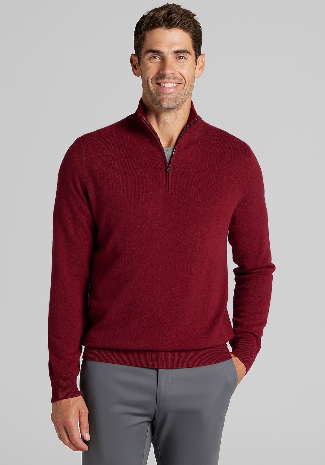 Reserve Collection Tailored Fit 1/4 Zip Cashmere Sweater
