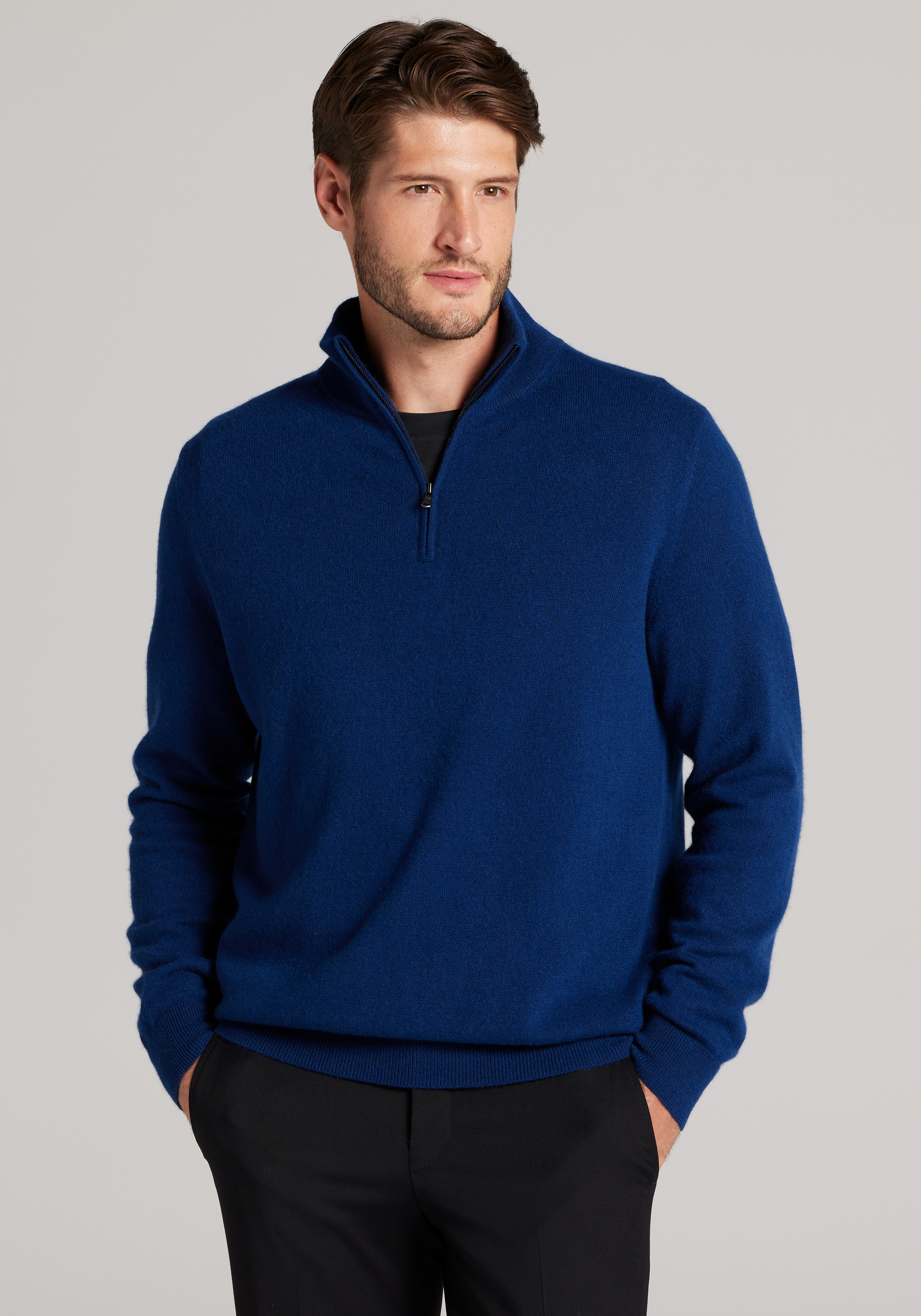 Men's Sweaters, Reserve Collection Tailored Fit 1/4 Zip Cashmere Sweater - Jos A Bank