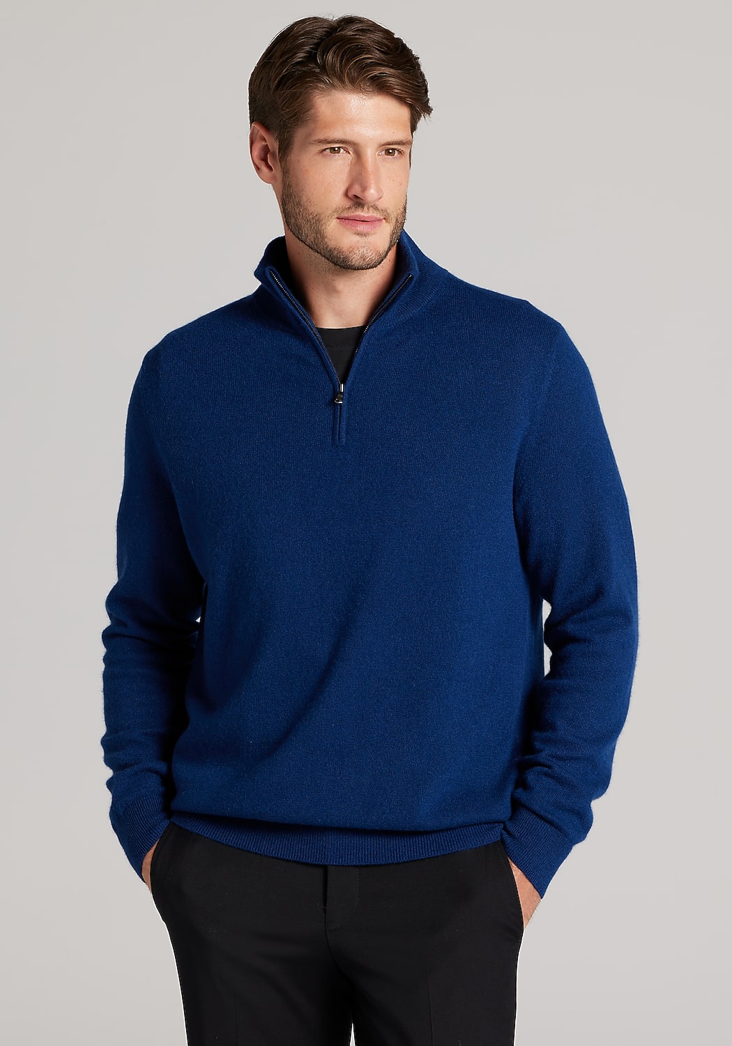 Reserve Collection Tailored Fit 1/4 Zip Cashmere Sweater