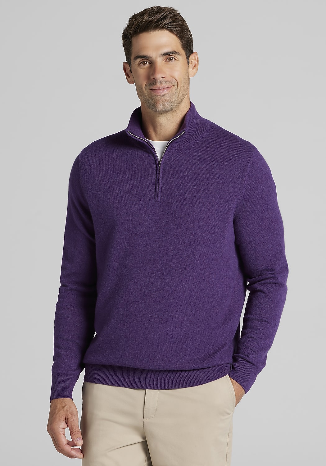 Reserve Collection Tailored Fit 1/4 Zip Cashmere Sweater