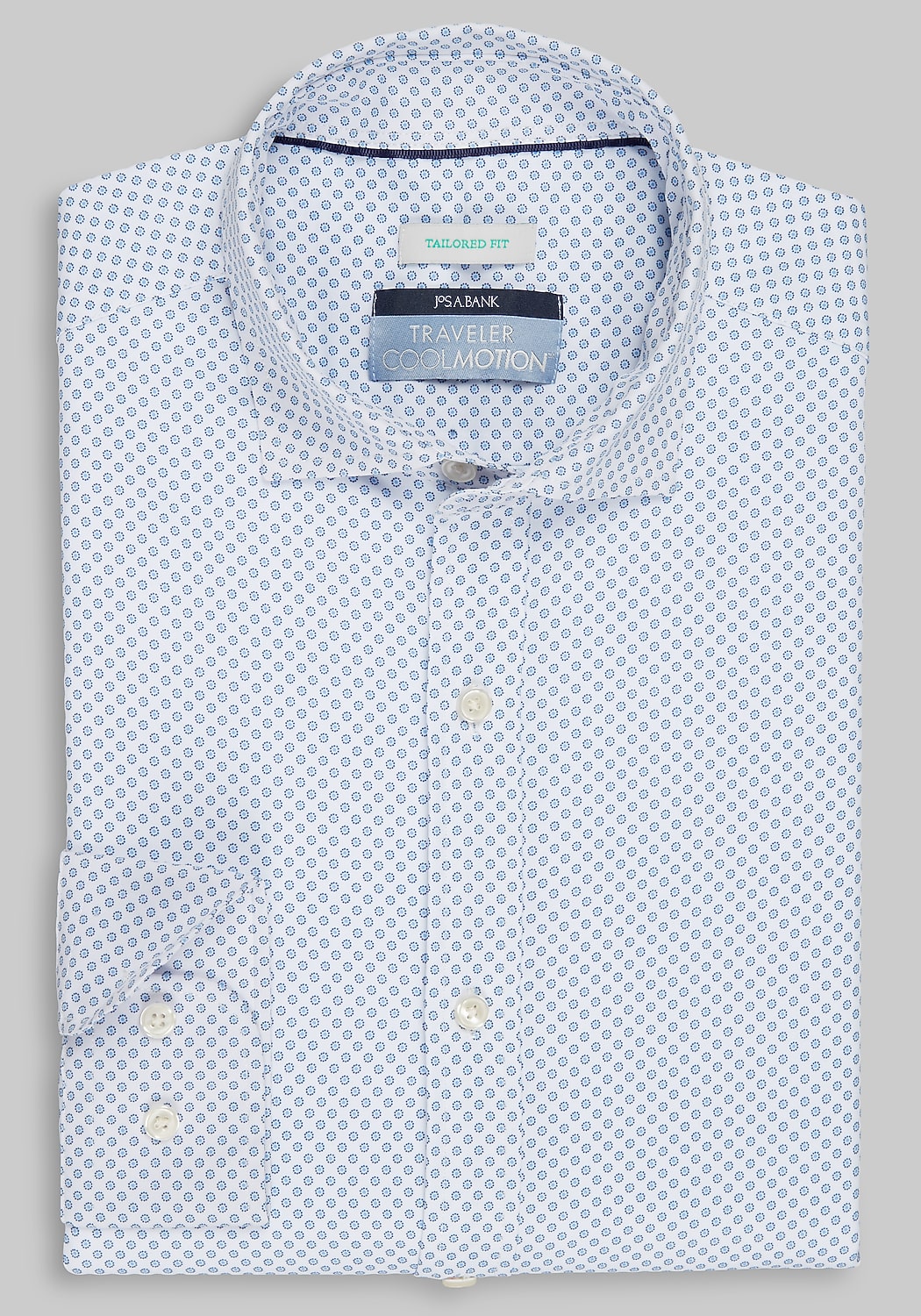 Traveler&reg; Collection Tailored Fit Large Circle Dot 4-Way Stretch Sportshirt - Big & Tall