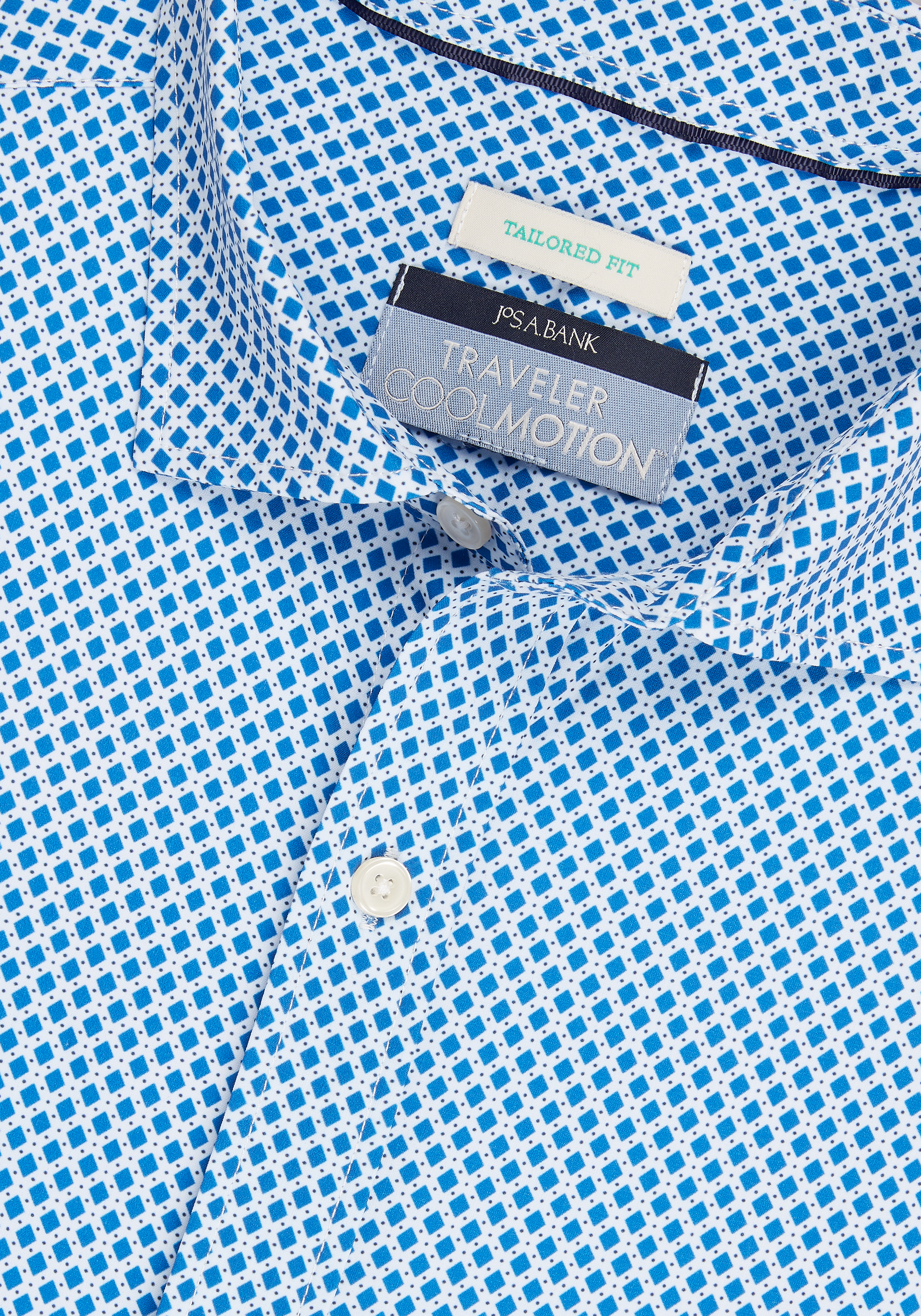 Traveler® Collection Tailored Fit 4-Way Diamond Plate Short Sleeve Sportshirt CLEARANCE