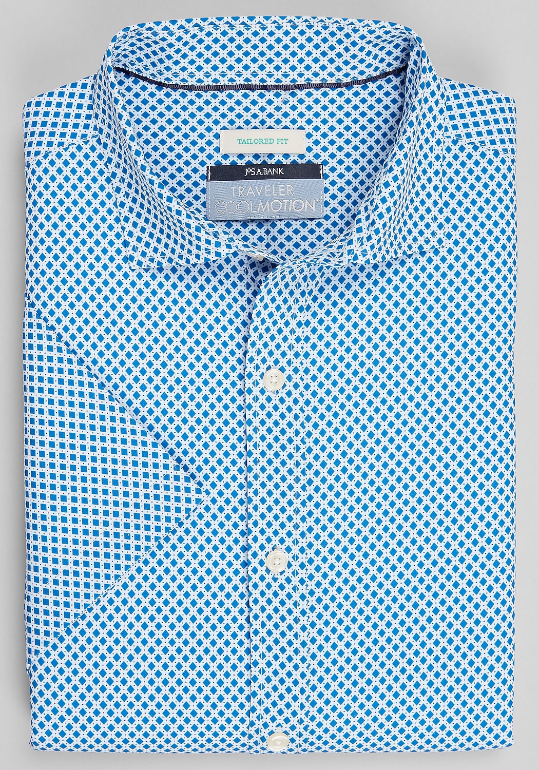 Traveler&reg; Collection Tailored Fit 4-Way Diamond Plate Sportshirt