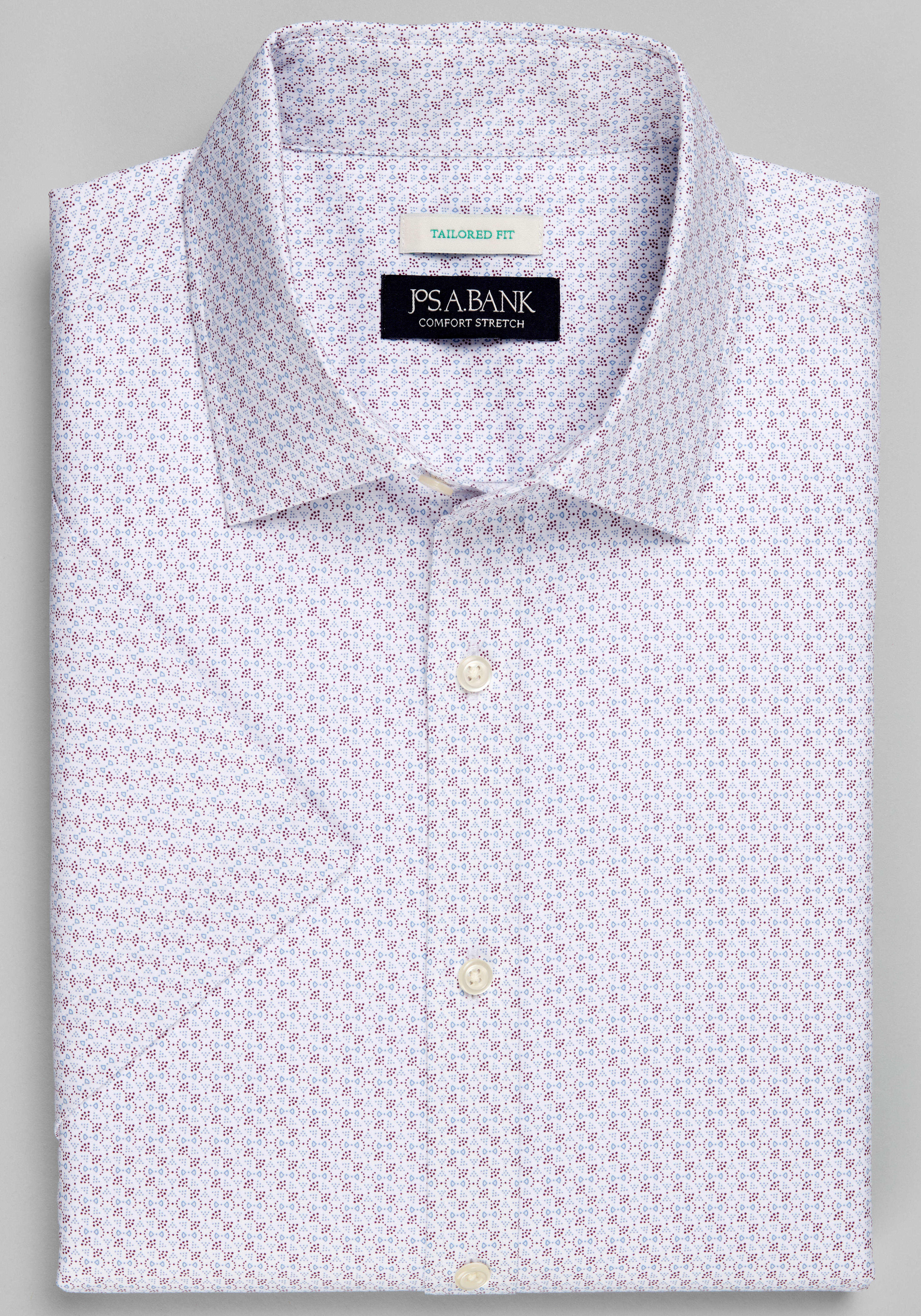 Men's Casual Tops, Jos. A. Bank Tailored Fit Bow Tie Dot Short Sleeve Sportshirt - Jos A Bank