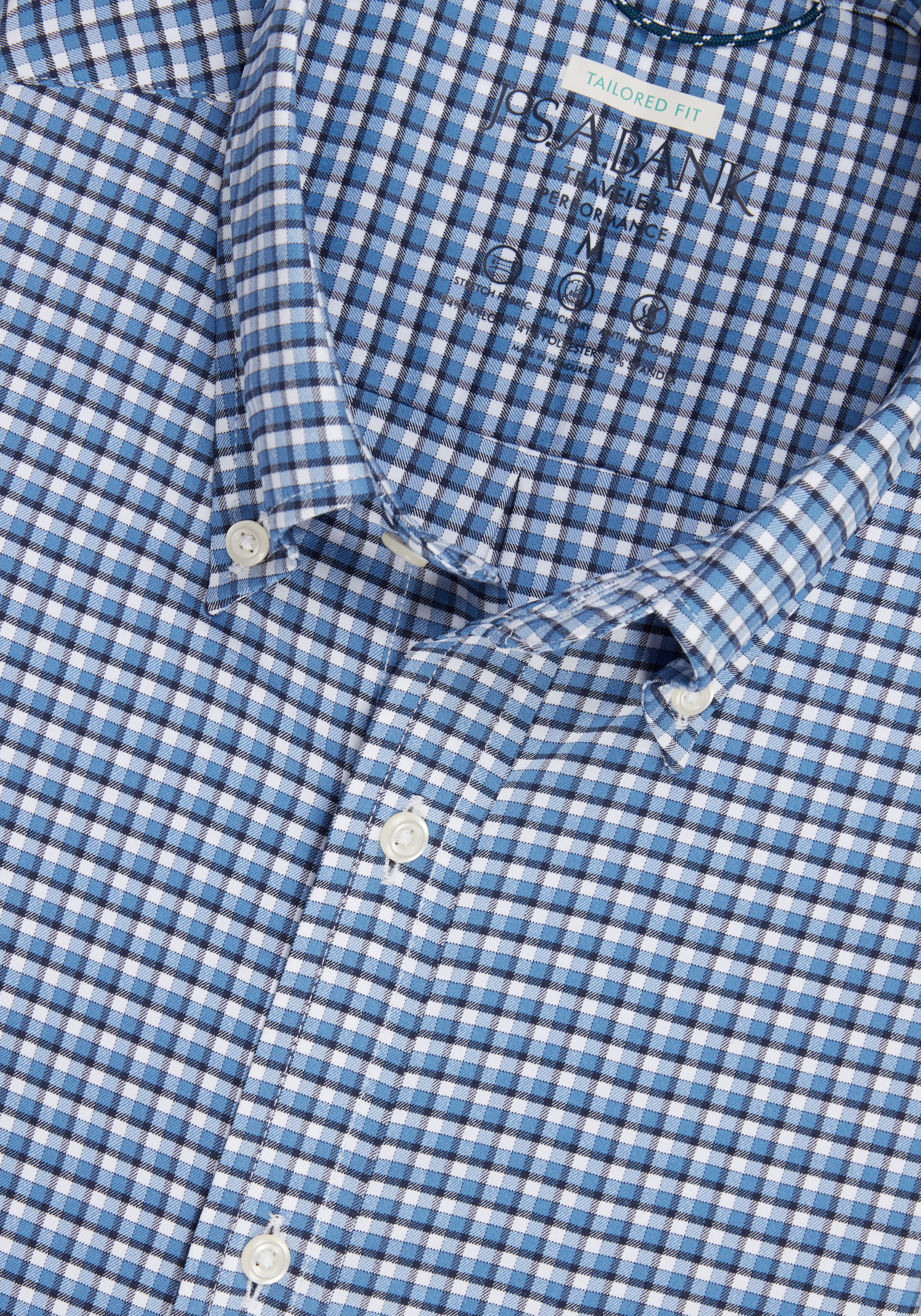 Traveler® Collection Tailored Fit Gingham Sportshirt - Big & Tall CLEARANCE