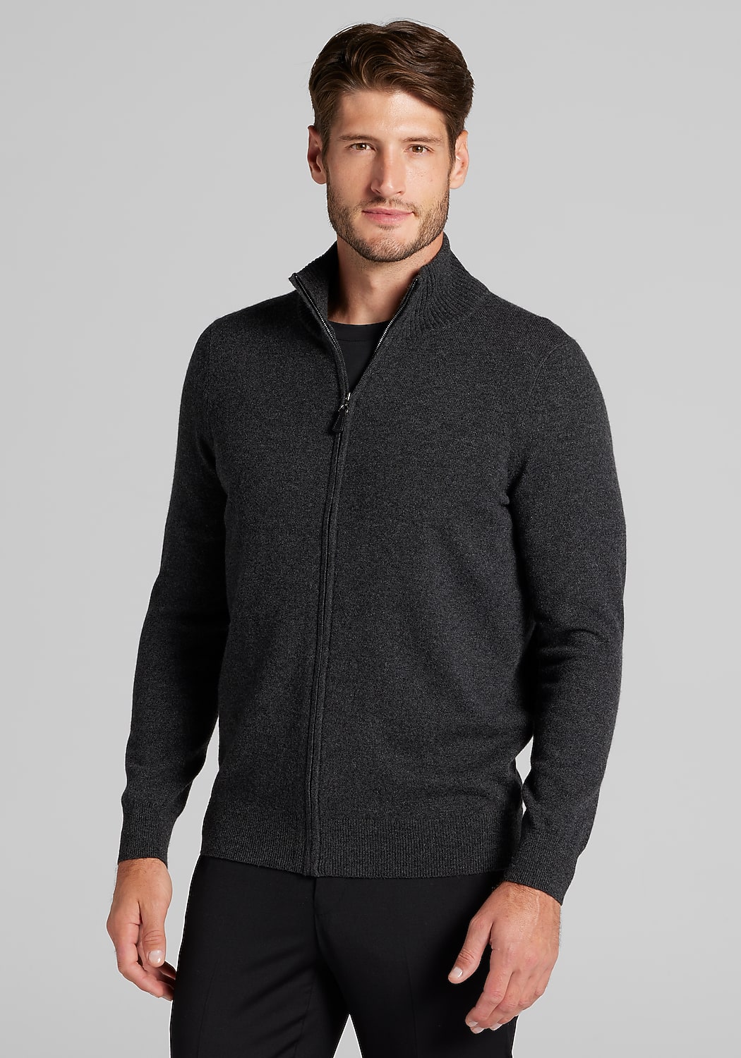 Reserve Collection Tailored Fit Full Zip Cashmere Sweater